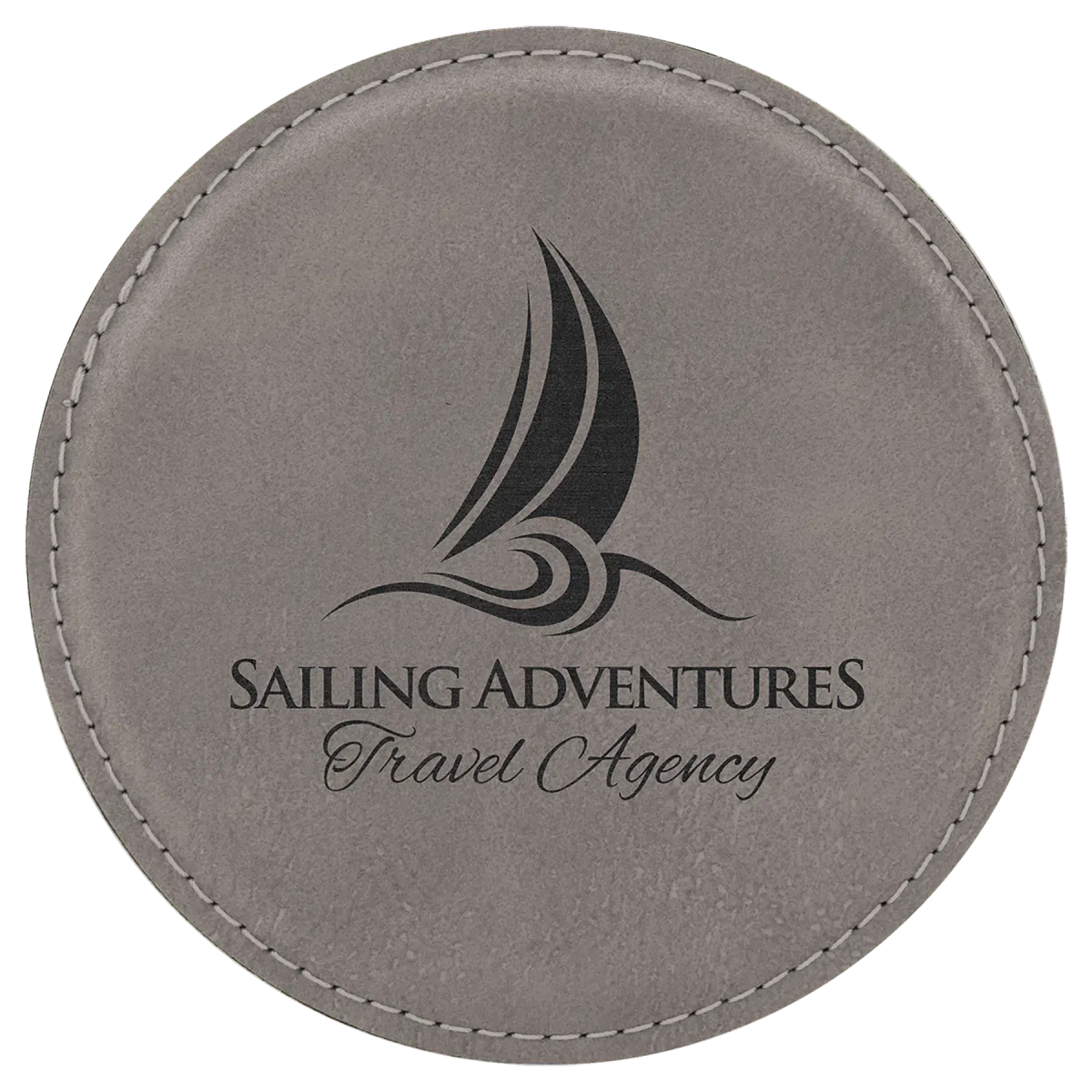 Round 4" Leatherette Coasters (Various Colors) Gray