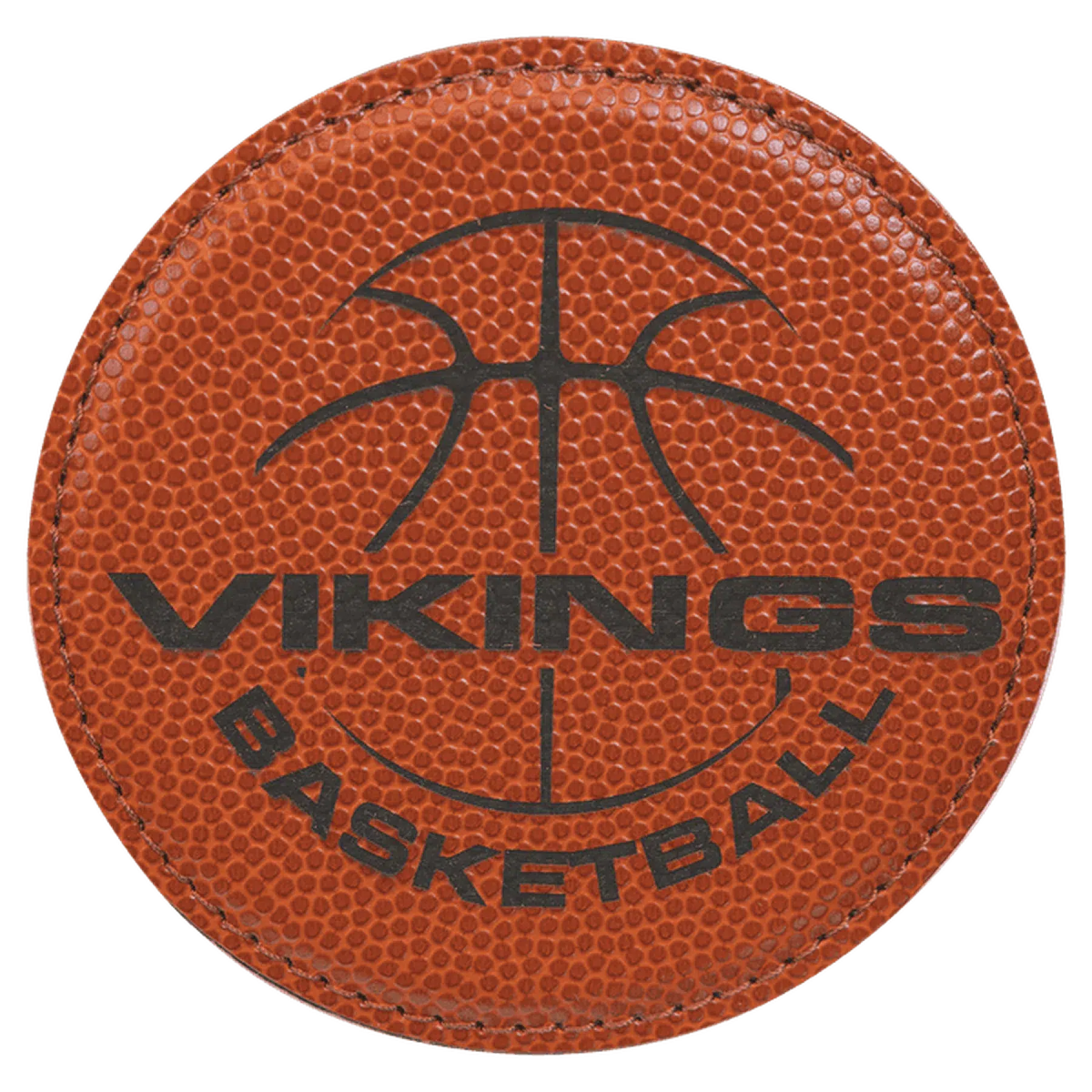 Round 4" Leatherette Coasters (Various Colors) Basketball
