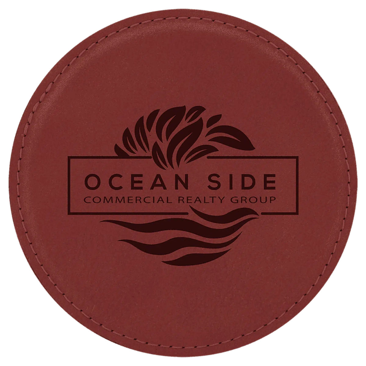 Round 4" Leatherette Coasters (Various Colors) Rose
