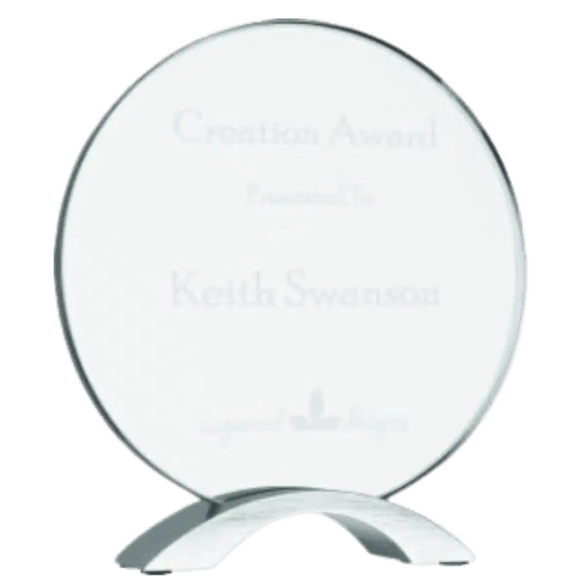 Cosmic Acrylic Awards with Silver Base with Custom Engraving Round / 7 1/4"