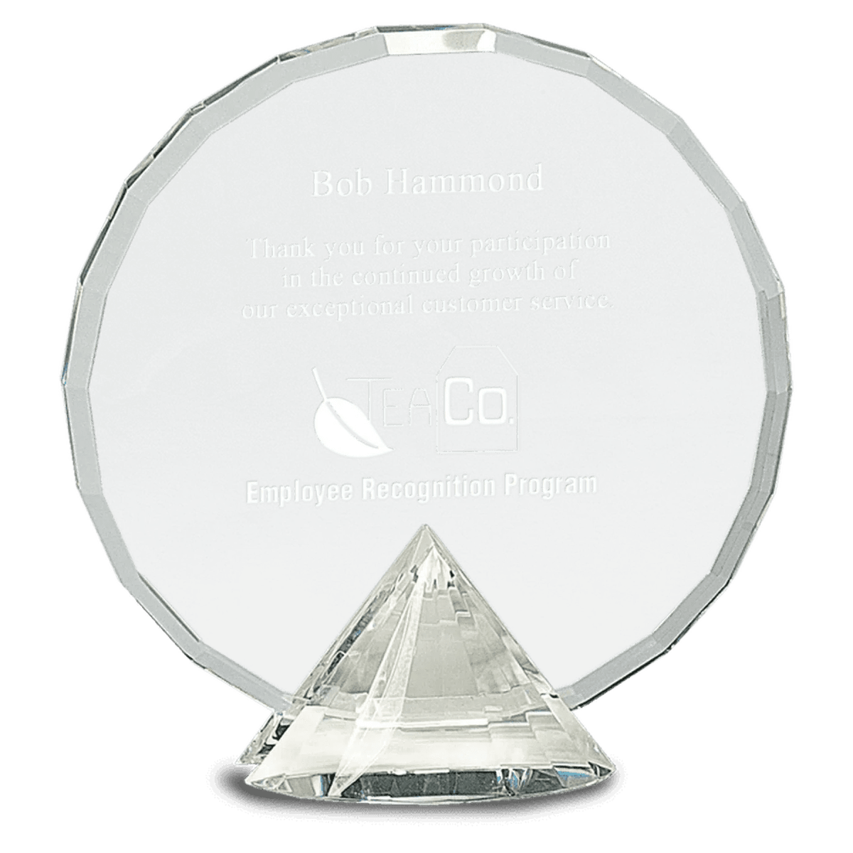Round Crystal Awards with Diamond Base for Milestones & Achievement - 6 1/2"
