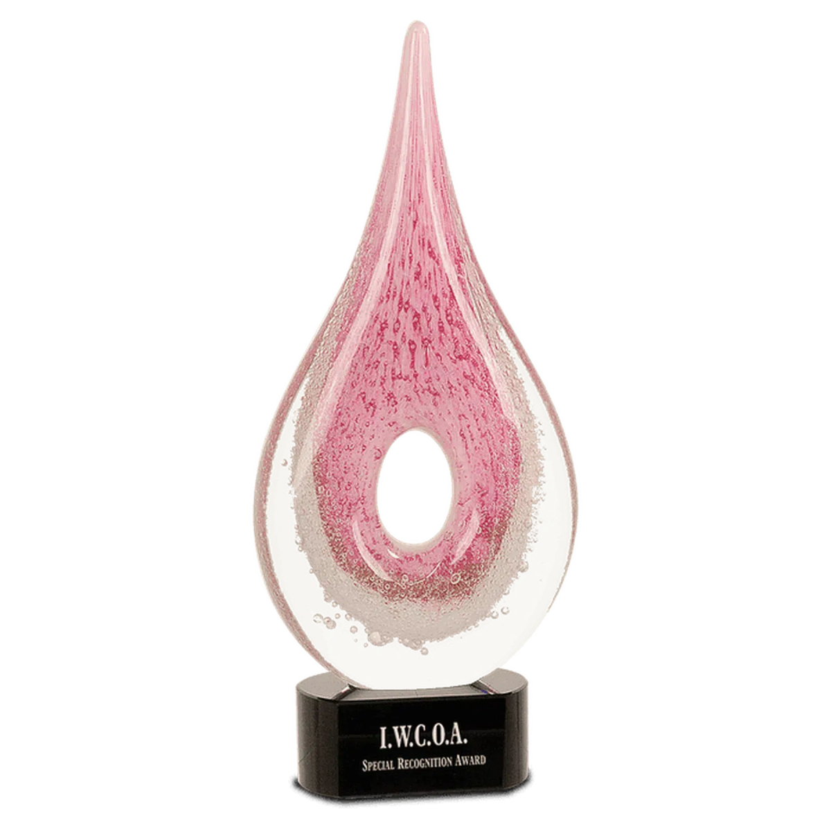 Round Window Raindrop Art Glass (Blue or Pink) 12" / Pink