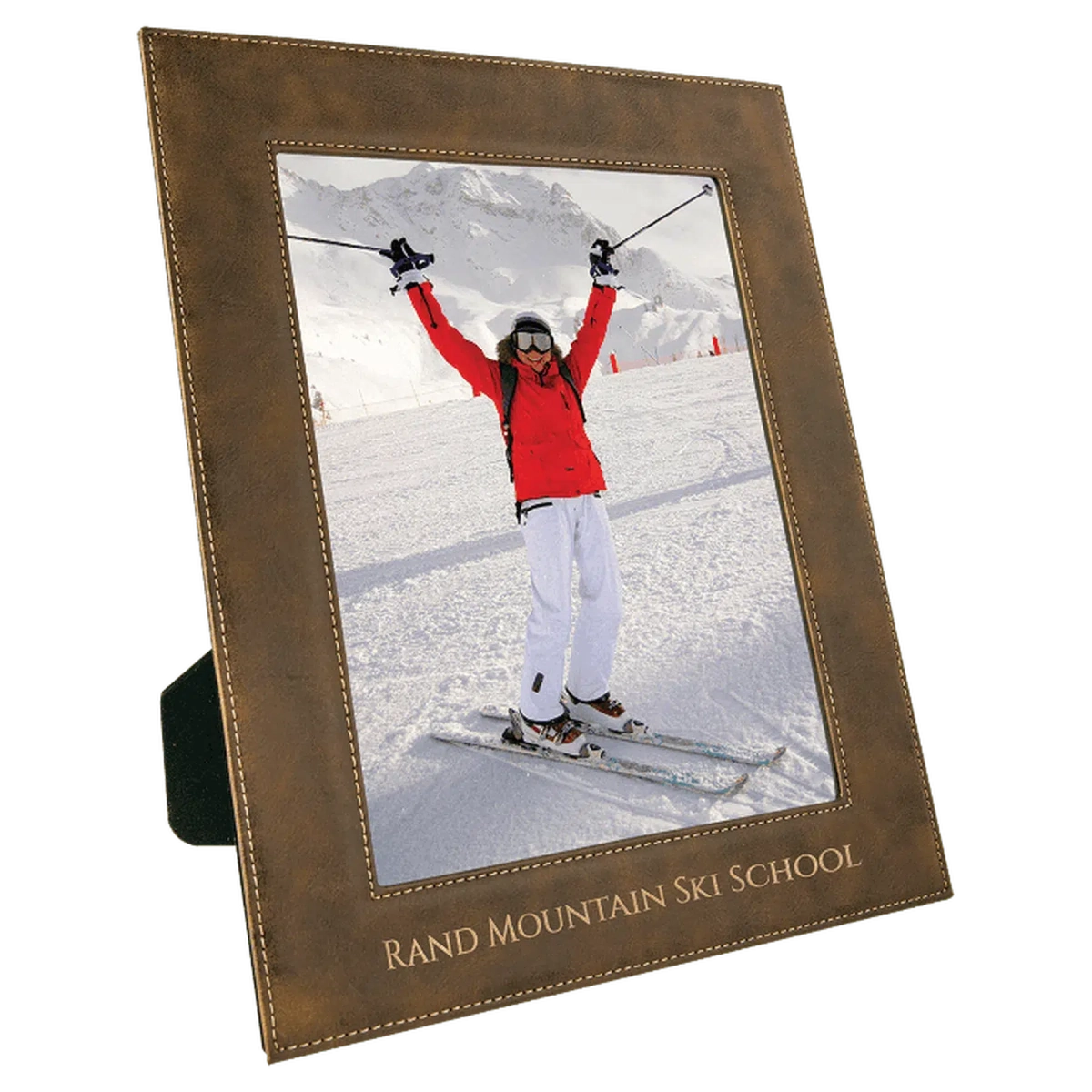 Personalized Leatherette Picture Frames – Custom Engraved Photo Display 8" x 10" / Rustic/Gold / Leatherette