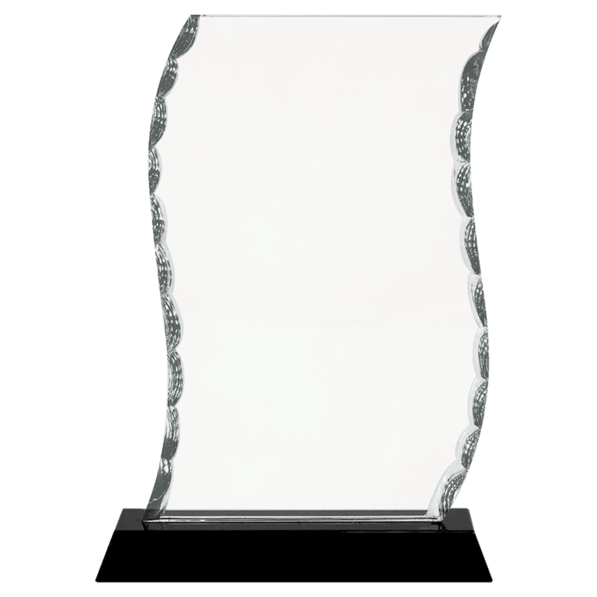 Scalloped Facet Glass Awards with Custom Engraving - Shield