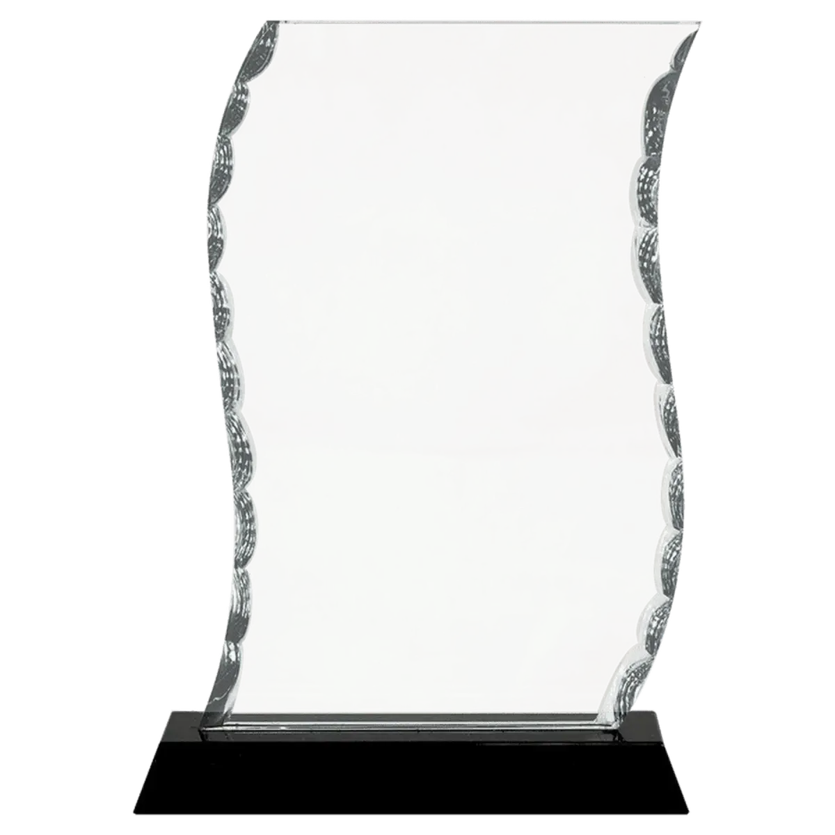 Scalloped Facet Glass Awards with Custom Engraving Round / 5"