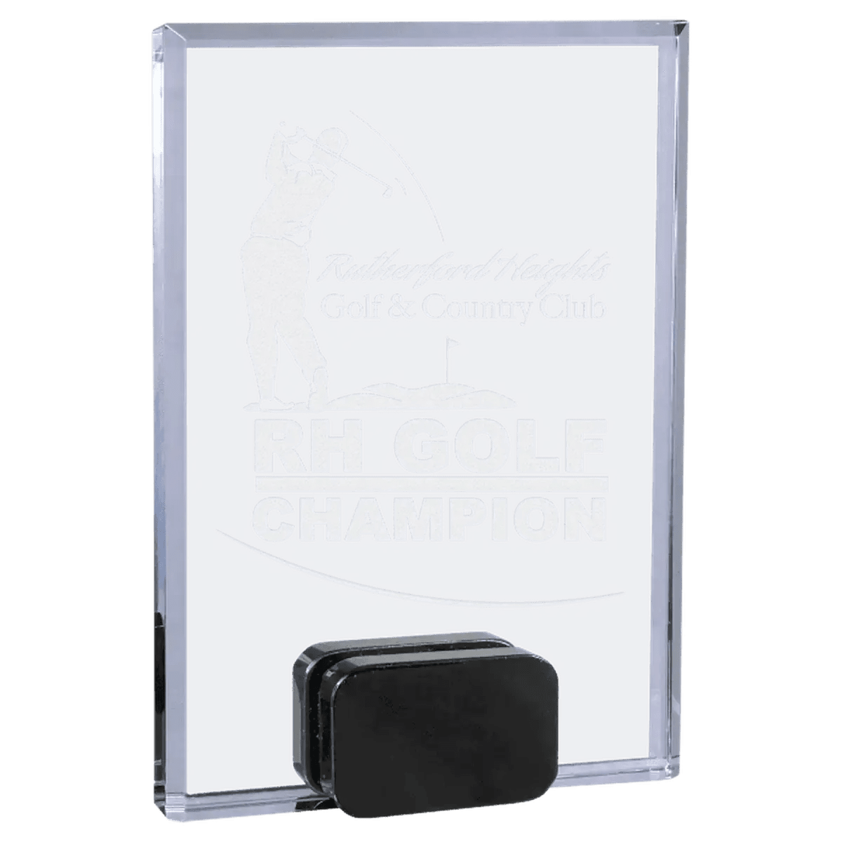 Self - Standing Crystal Rectangle Award Plaque with Custom Engraving - 5" x 7"