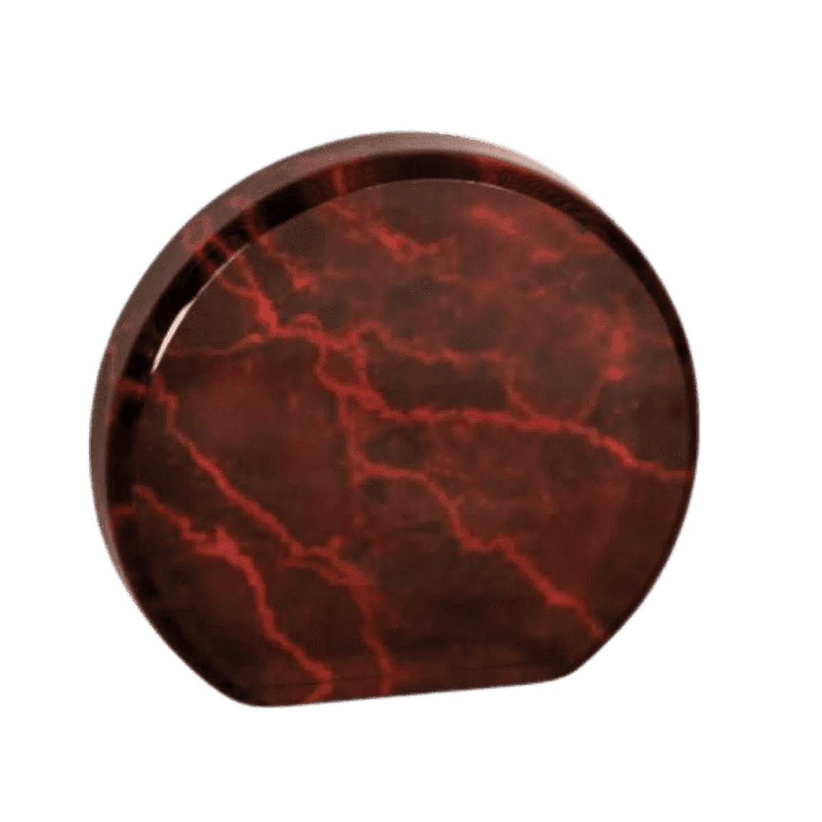 Self - Standing Round Acrylic Award - Solid Black or Marbelized - Green Marble