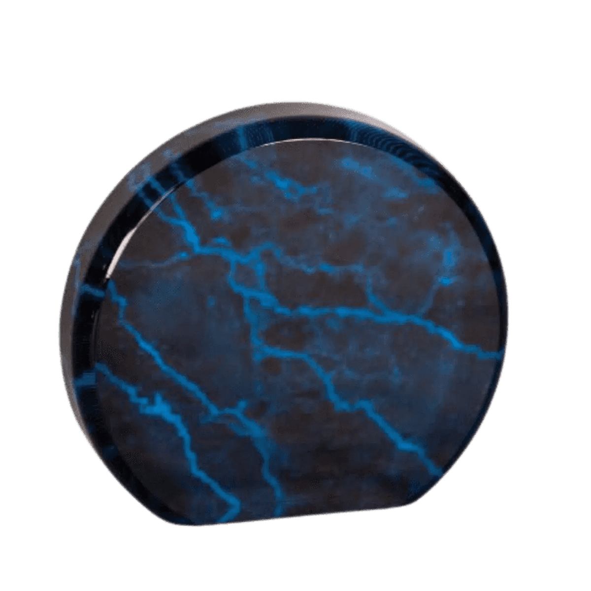 Self - Standing Round Acrylic Award - Solid Black or Marbelized - Green Marble
