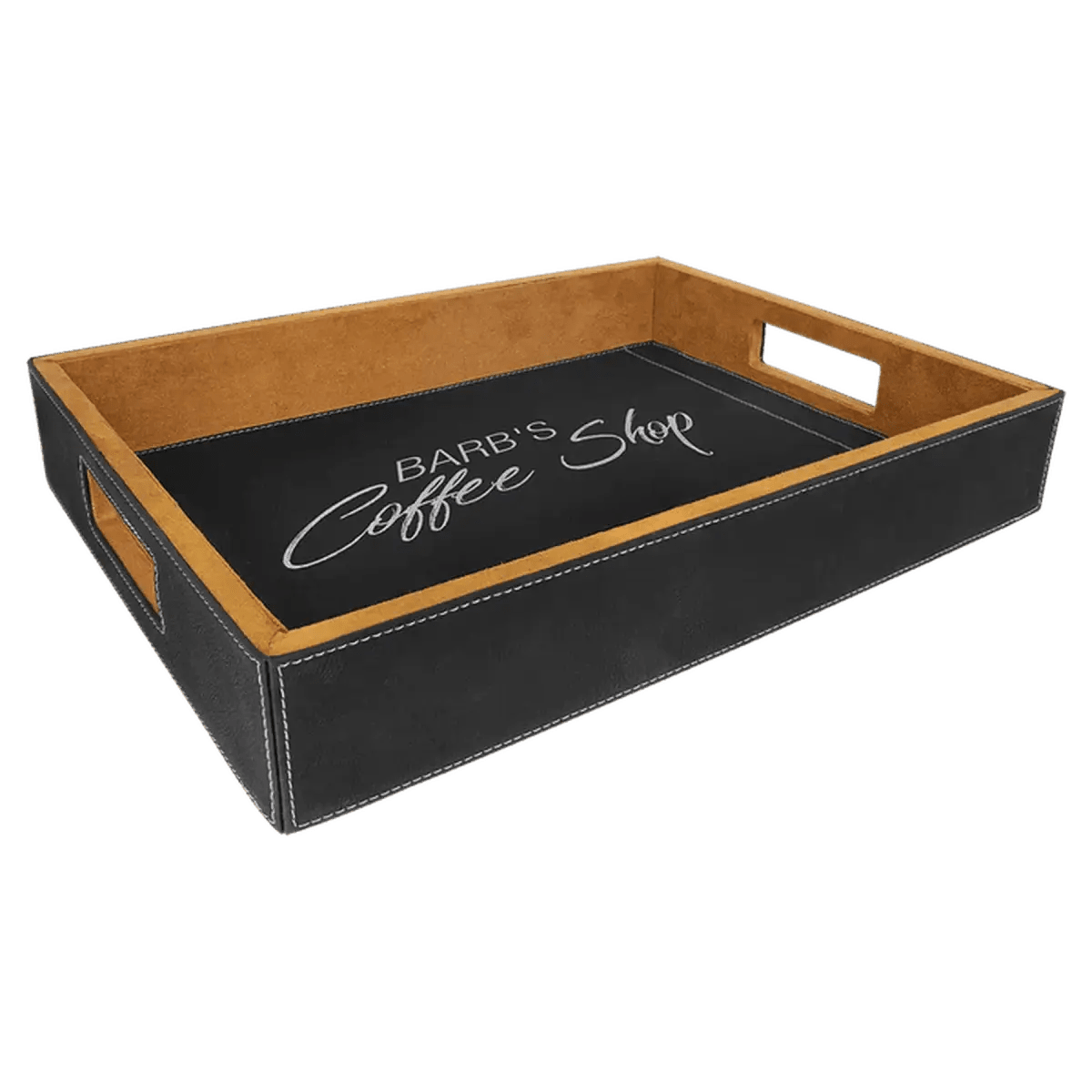 Serving Trays with Removable Liner - Black/Silver