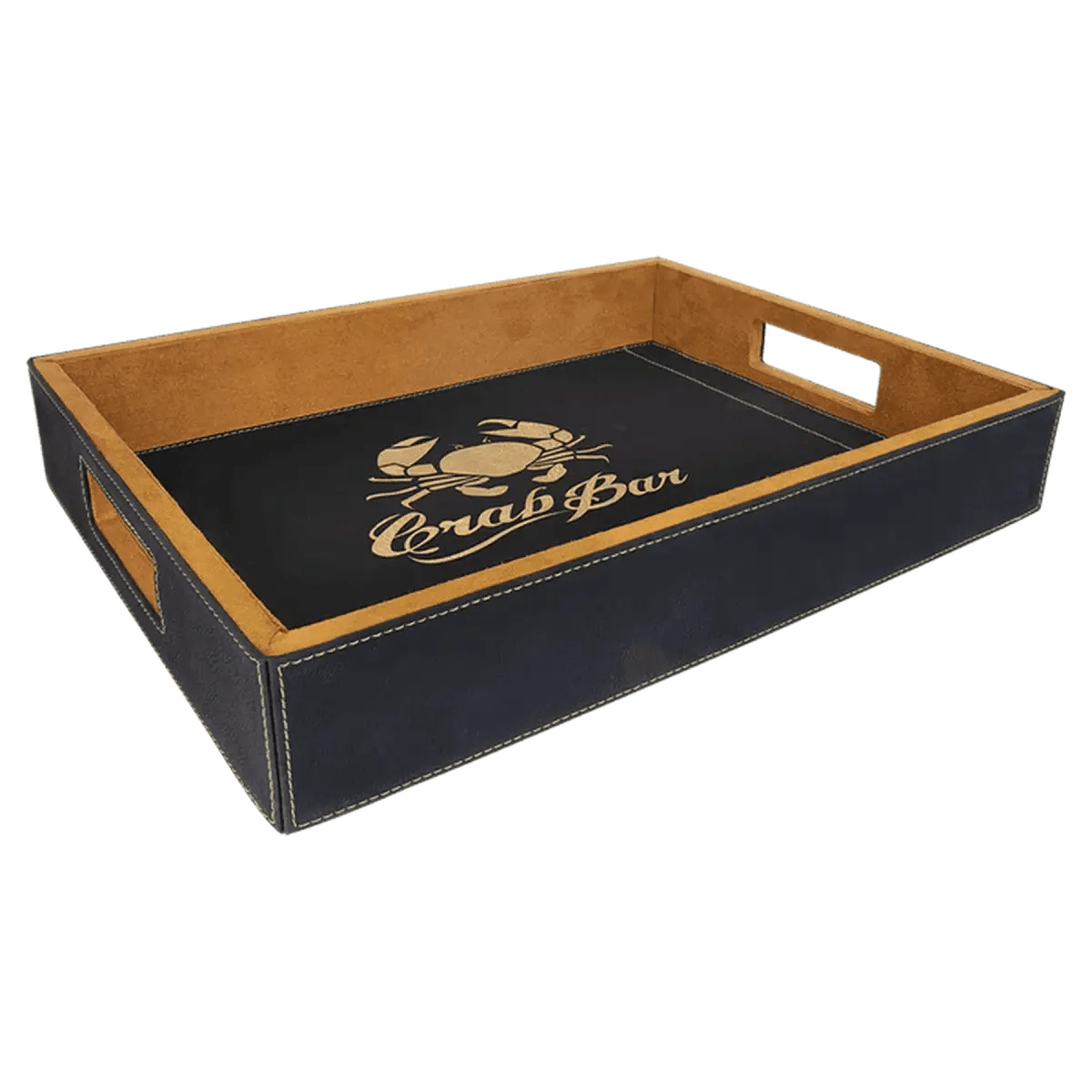 Serving Trays with Removable Liner - Black/Gold