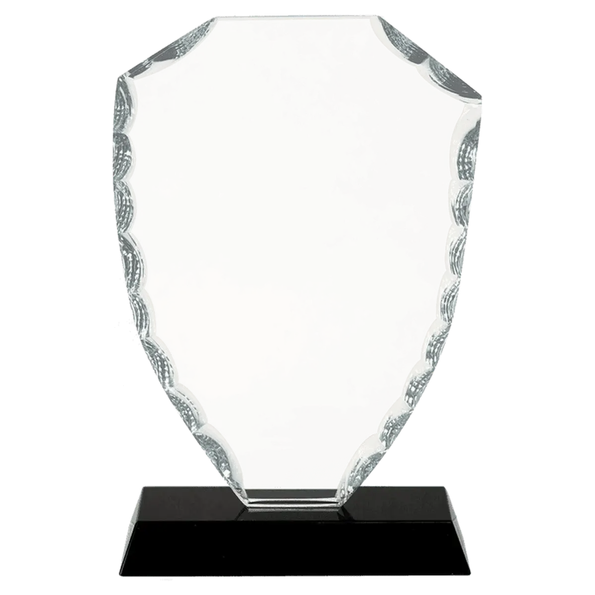 Scalloped Facet Glass Awards with Custom Engraving Round / 5"