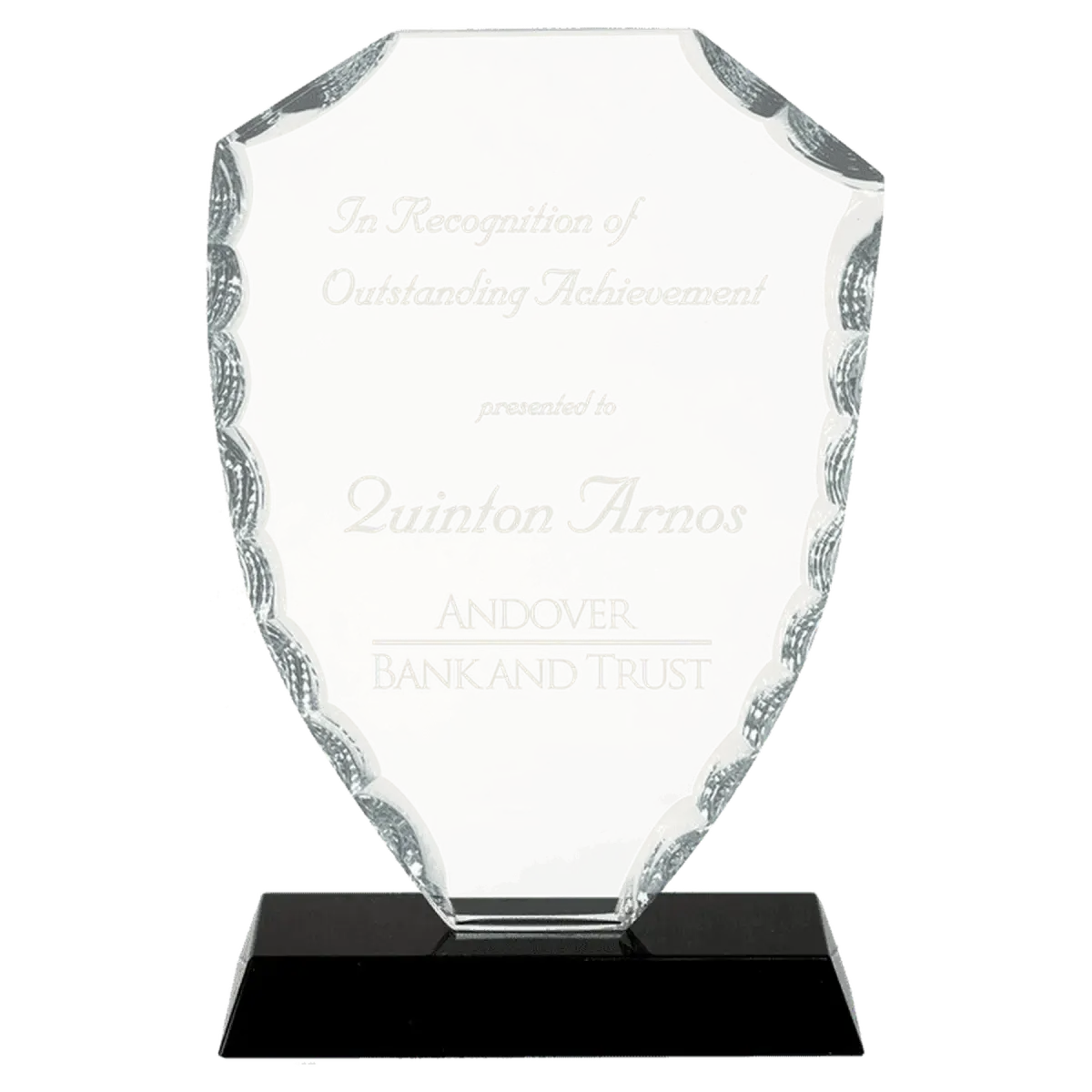 Scalloped Facet Glass Awards with Custom Engraving Round / 5"