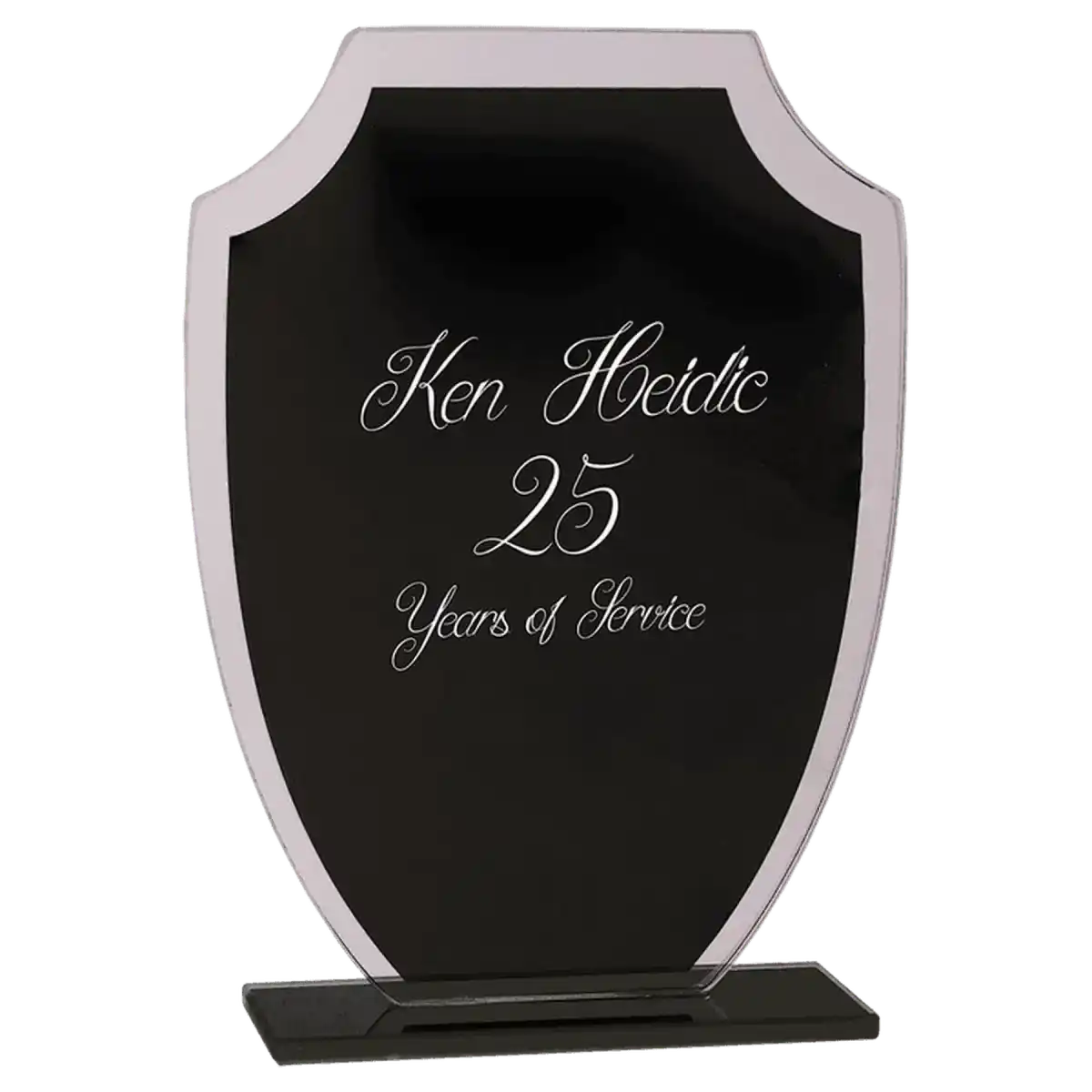 Shield Reflection Glass with Black Glass and Base 6 1/2"