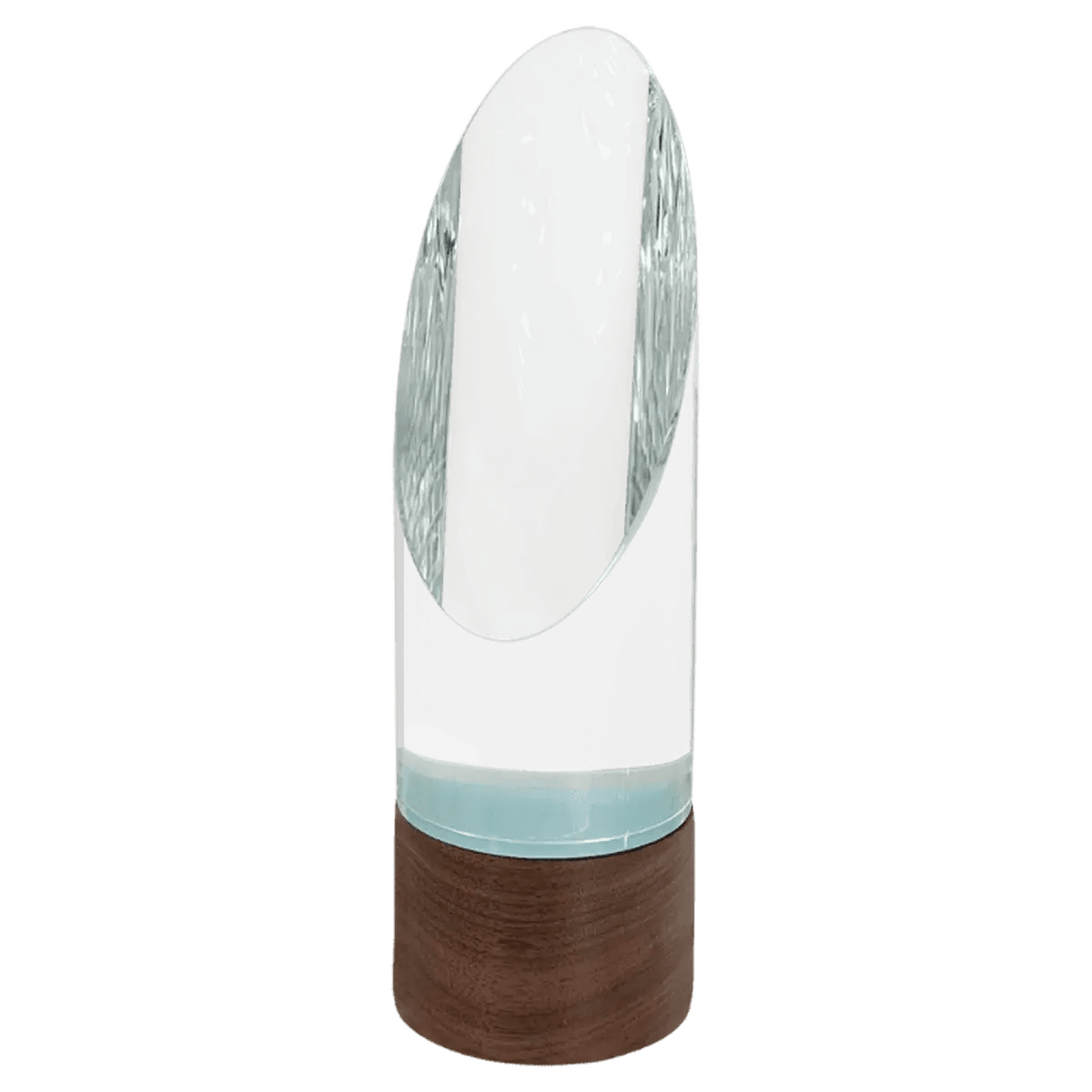 Sierra Glass Awards with Walnut Base – Contemporary Display of Recognition - Cylinder