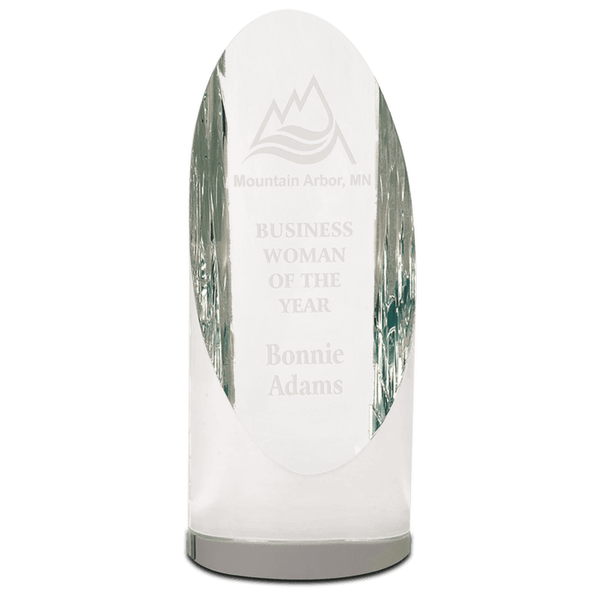 Slant - Top Crystal Cylinder Award with Custom Engraving - 6 1/2"