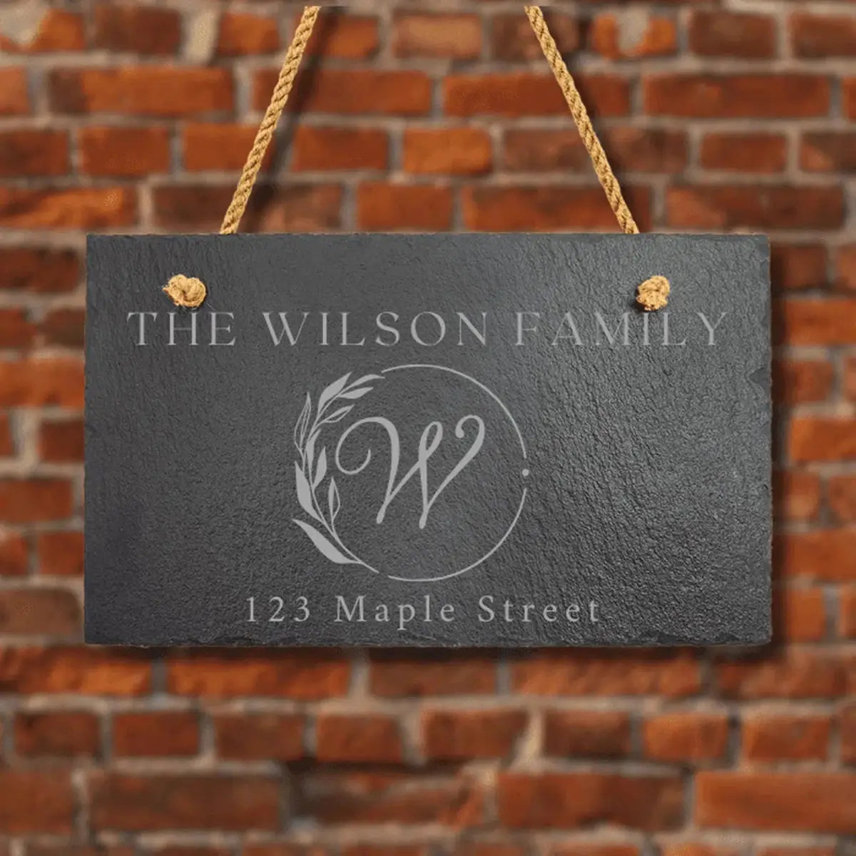 Custom Engraved Slate Signs – Hanging Rustic Decor for Home or Business Rectangle / 10" x 4"