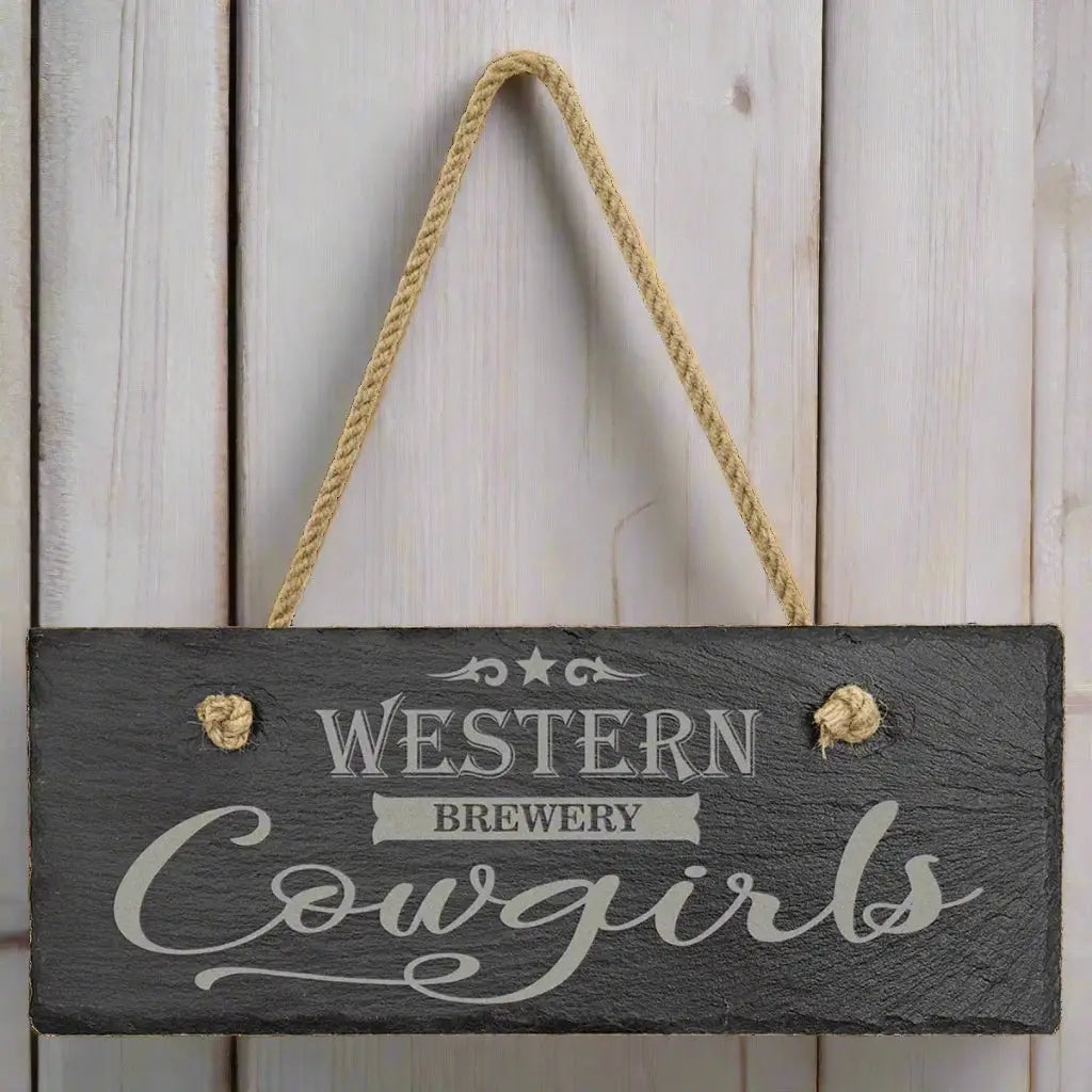 Custom Engraved Slate Signs – Hanging Rustic Decor for Home or Business Rectangle / 10" x 4"