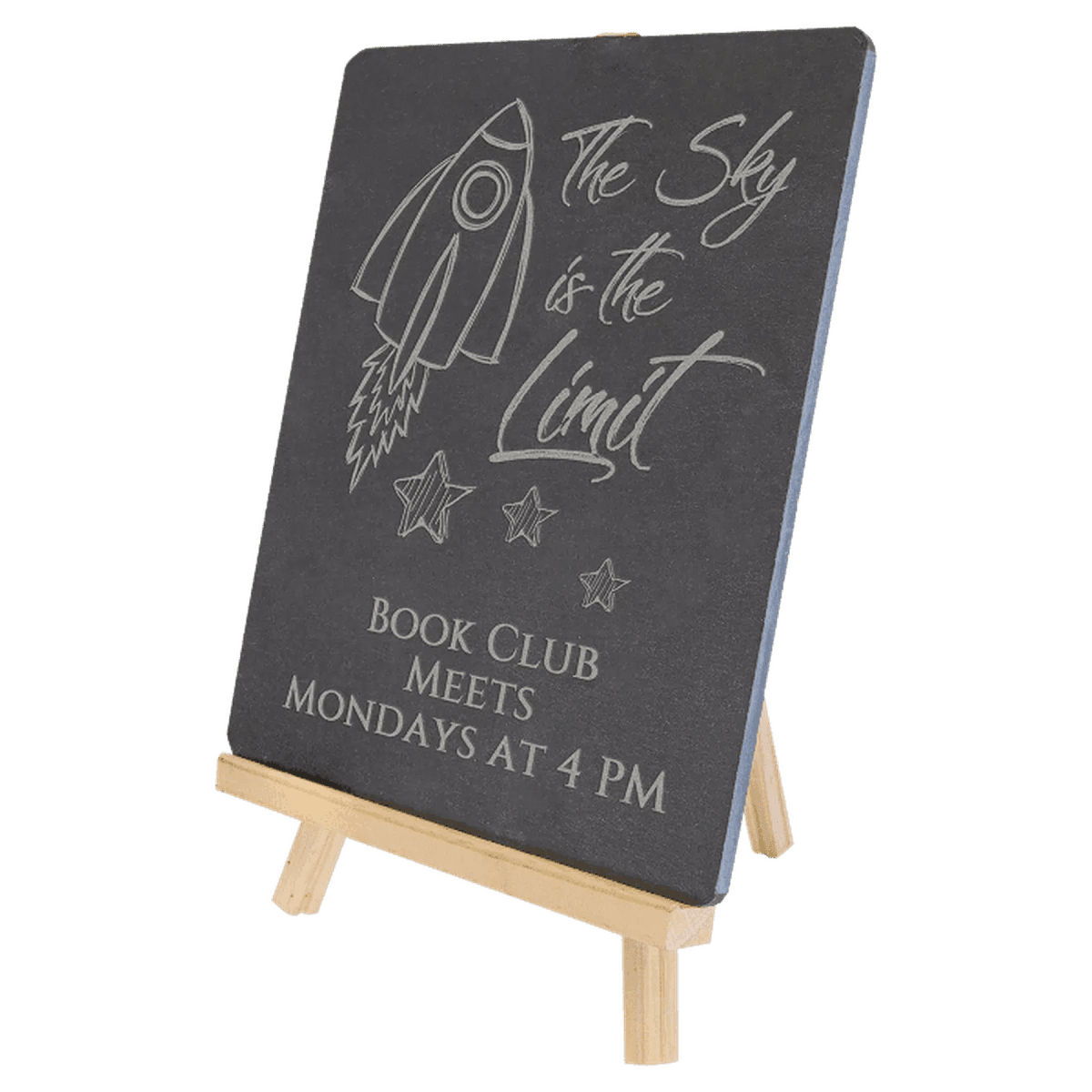 Slate Easel Sign with Custom Engraving - Counter and Table Display - 8 1/4" x 9 1/2"