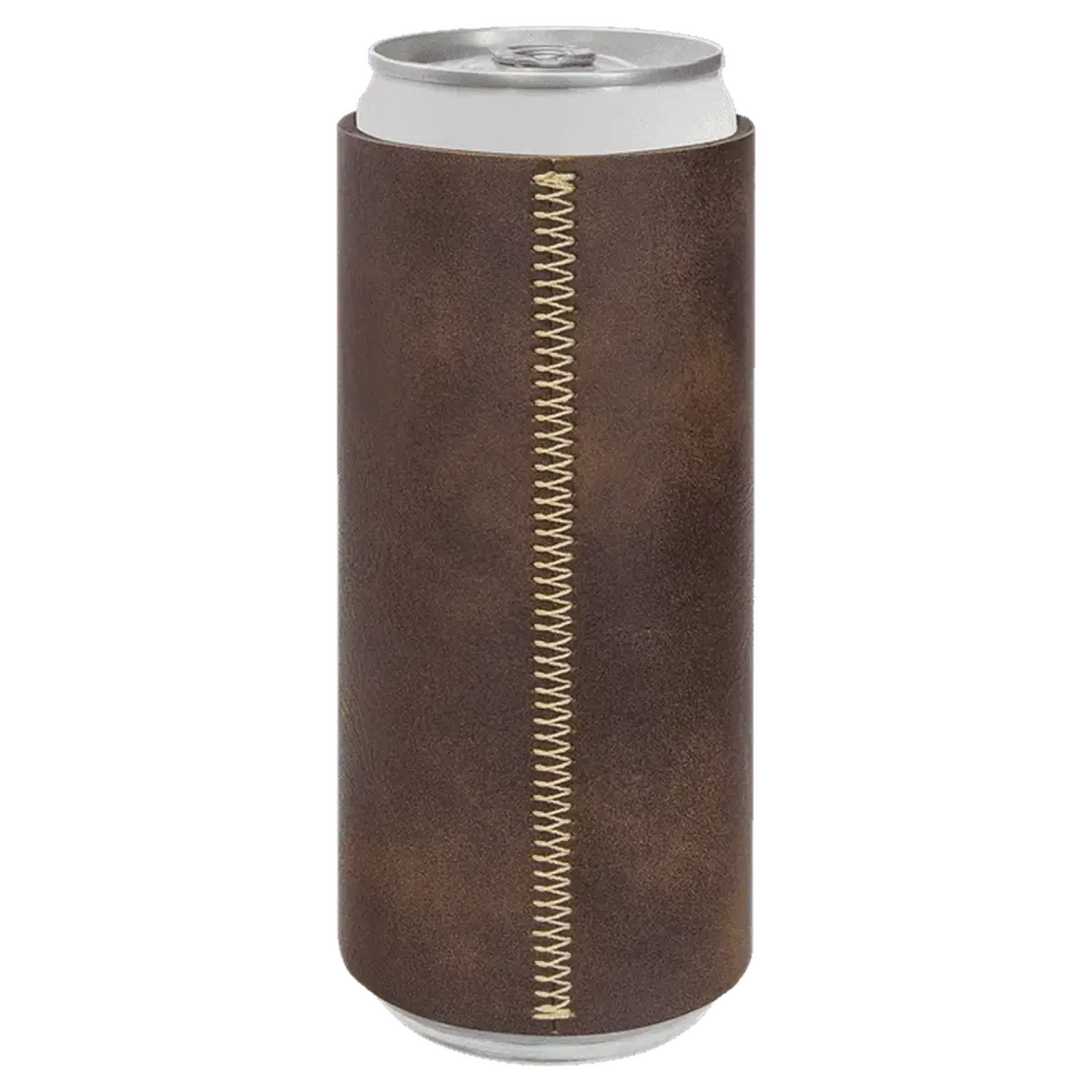 Personalized Slim Beverage Holder in Leatherette Colors Football / Slim Beverage Holder / Football Leatherette