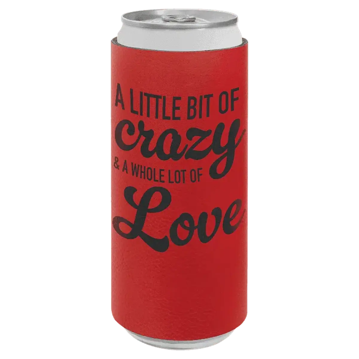 Personalized Slim Beverage Holder in Leatherette Colors Red / Slim Beverage Holder / Leatherette