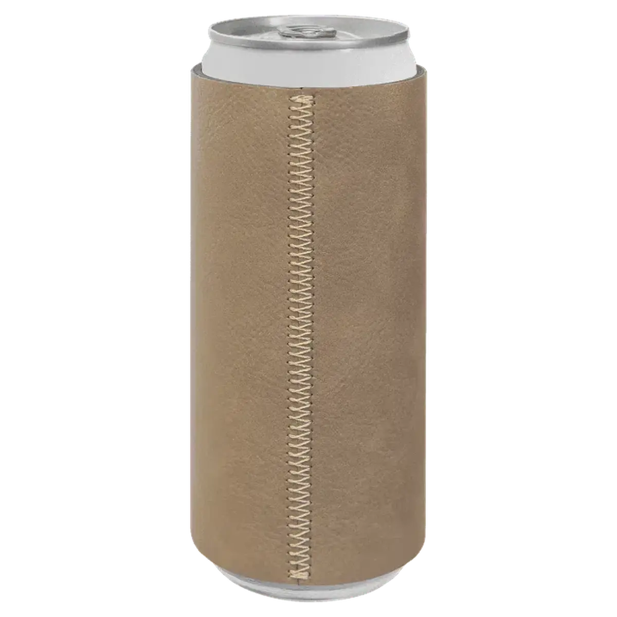 Personalized Slim Beverage Holder in Leatherette Colors Football / Slim Beverage Holder / Football Leatherette