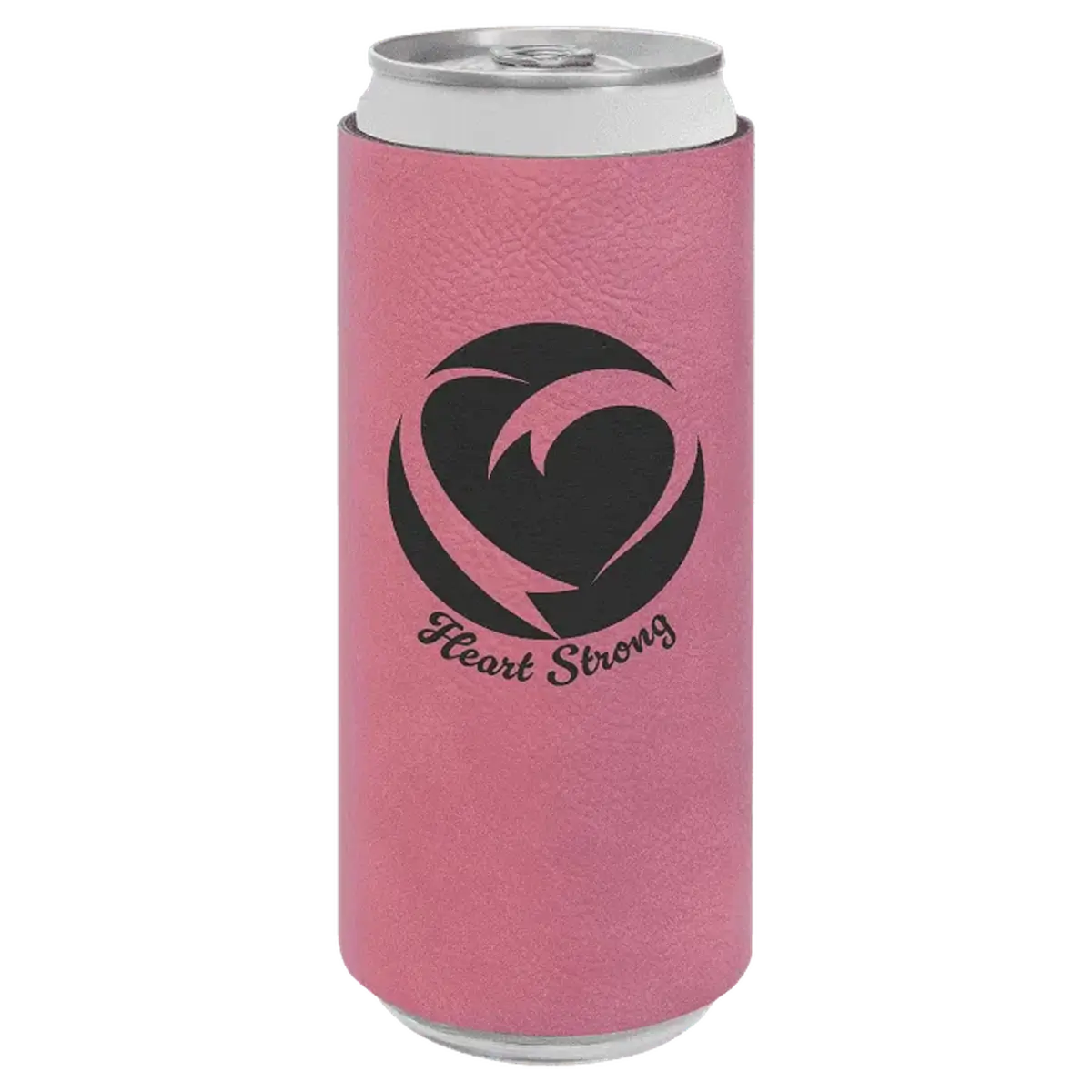 Personalized Slim Beverage Holder in Leatherette Colors Pink / Slim Beverage Holder / Leatherette