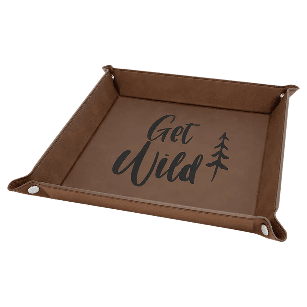 Snap Up Valet and Caddy Trays with Sport Themes - Dark Brown