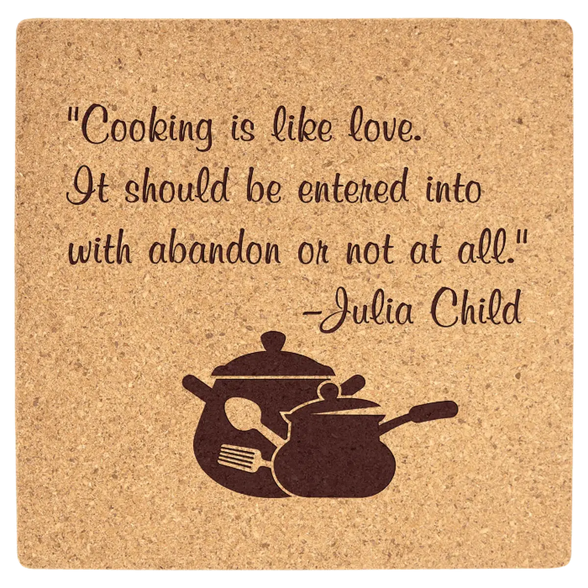 Personalized Cork Coasters, Trivets and Gift Sets Cork Trivet / Square / 7 3/4" x 7 3/4" x 1/2" Thick