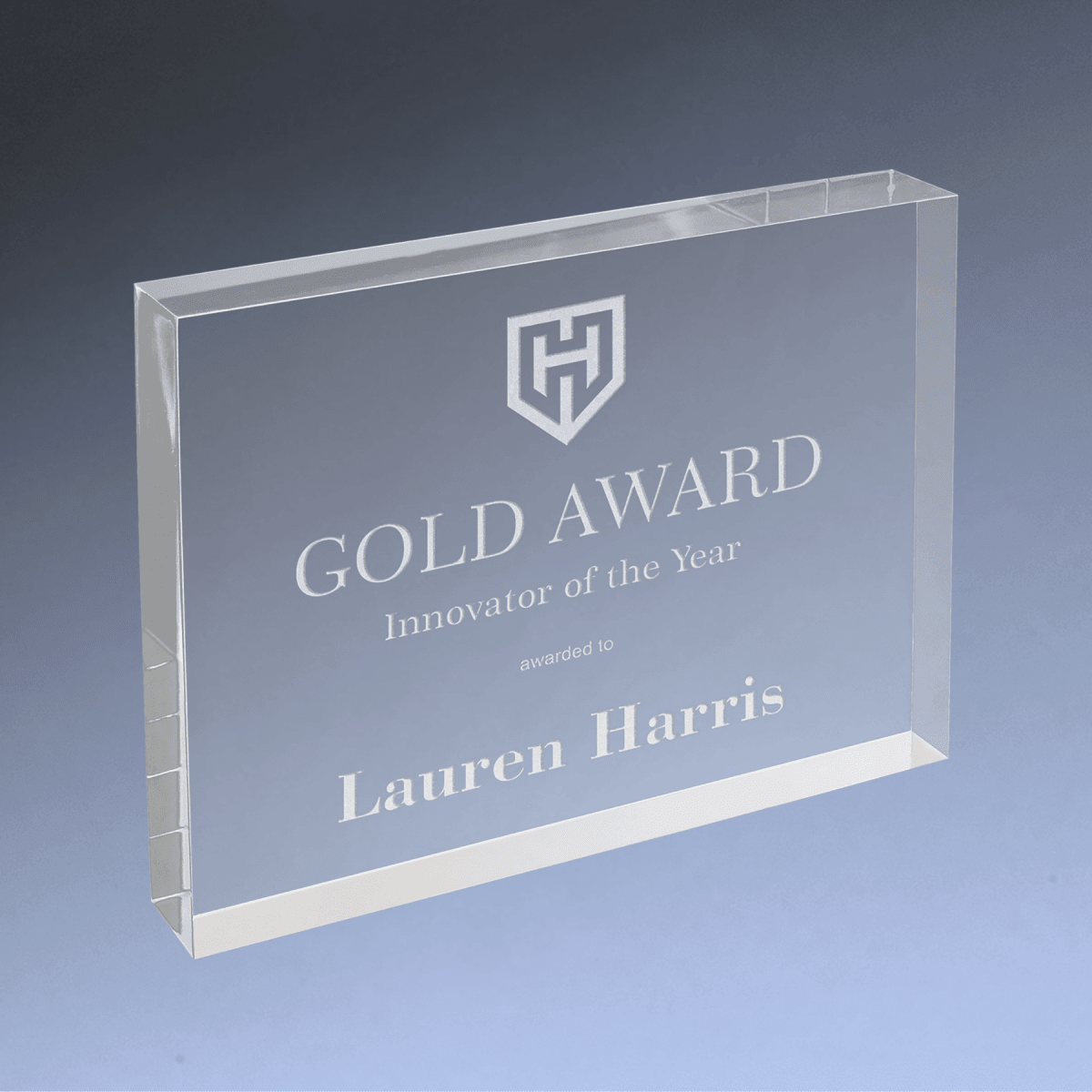 Square - Cut Clear Rectangle Acrylic Award - 6 x 8"
