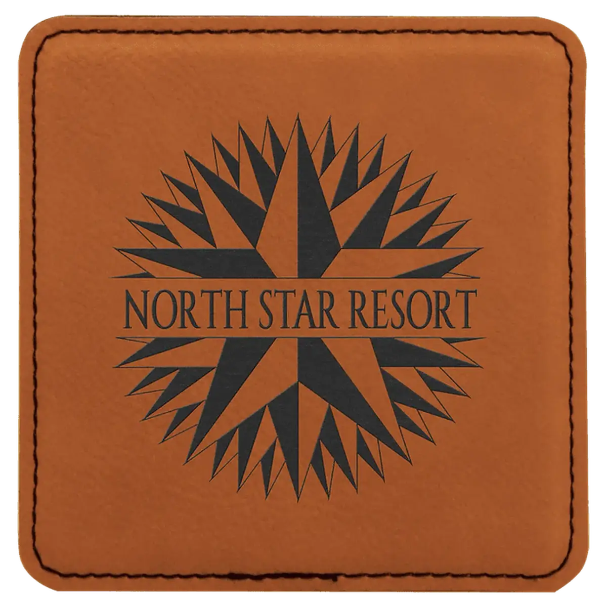 Square Leatherette Coaster (Various Colors) Rawhide