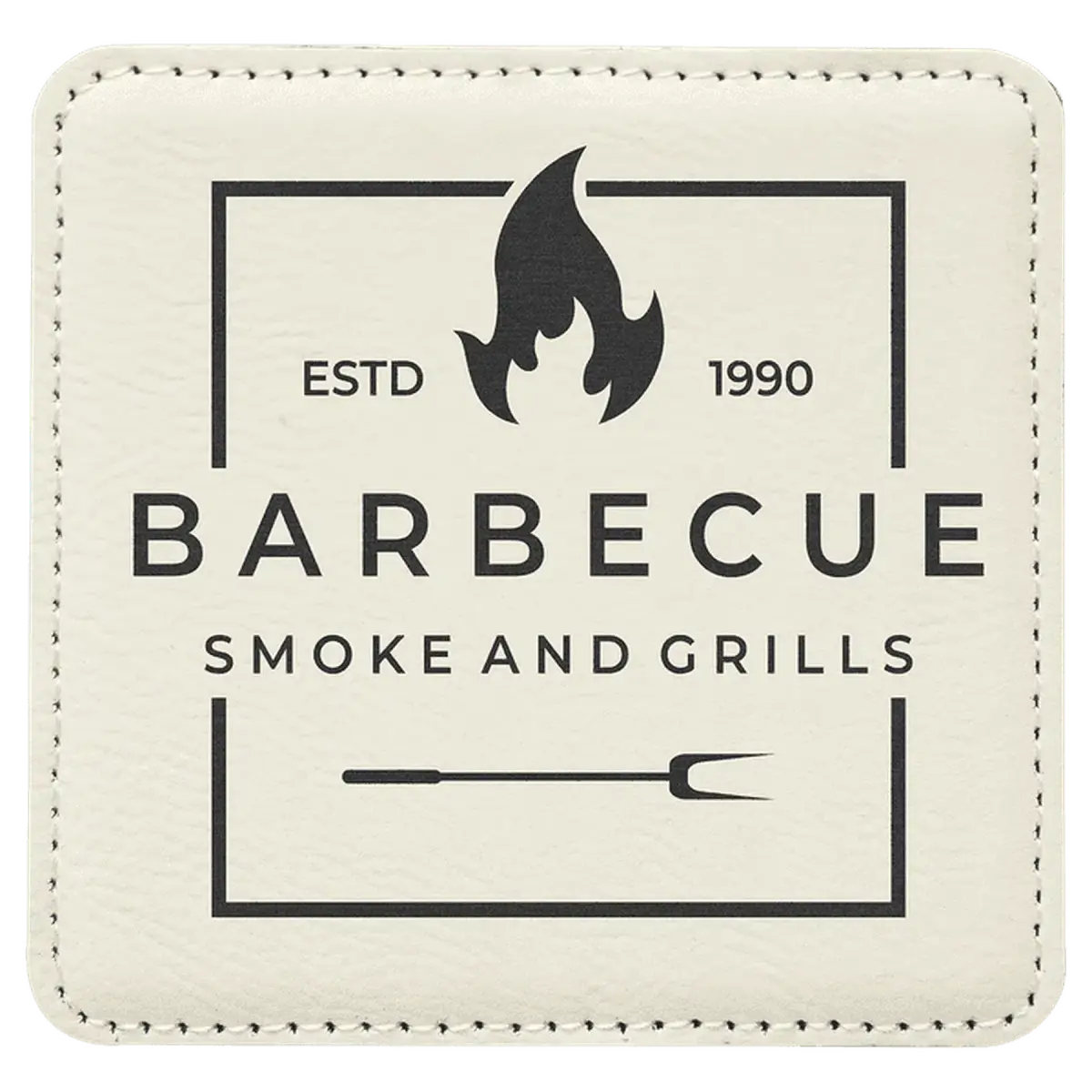 Square Leatherette Coaster (Various Colors) White