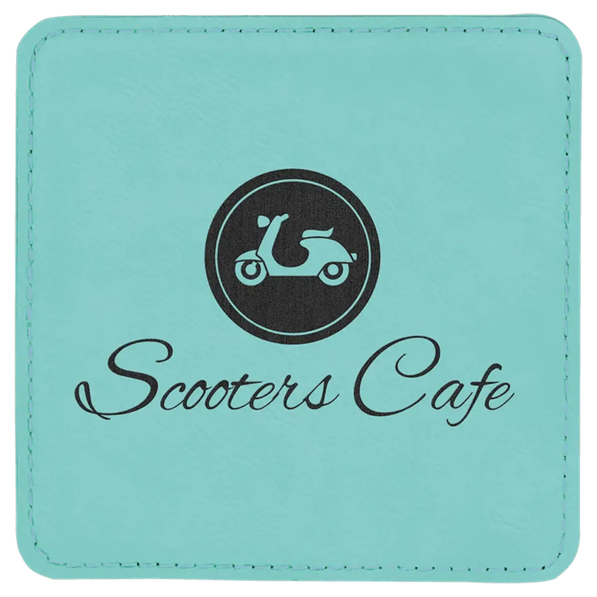 Square Leatherette Coaster (Various Colors) Teal