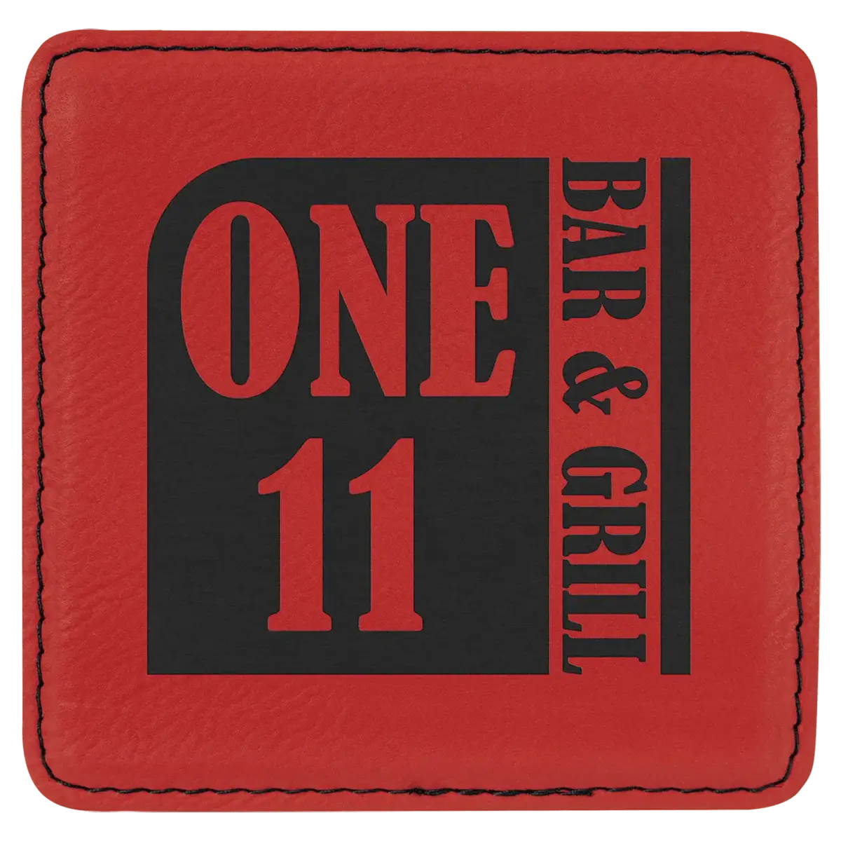 Square Leatherette Coaster (Various Colors) Red