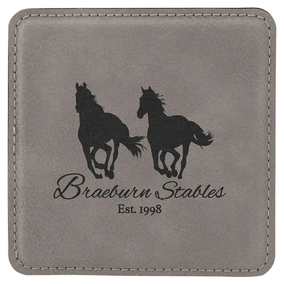 Square Leatherette Coaster (Various Colors) Gray