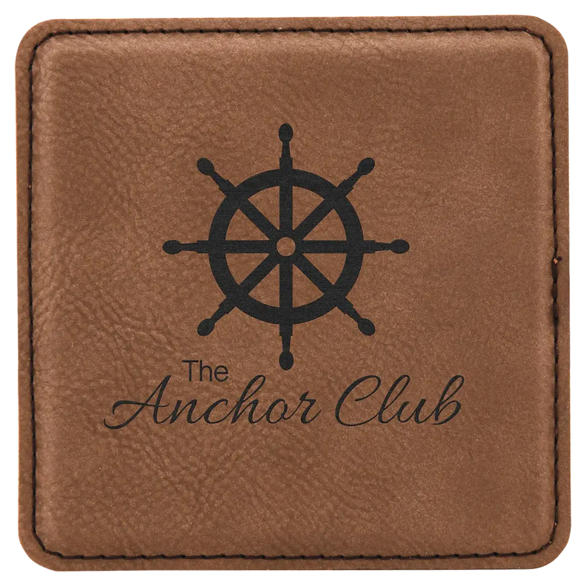 Square Leatherette Coaster (Various Colors) Dark Brown