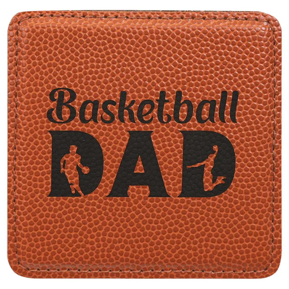 Square Leatherette Coaster (Various Colors) Basketball