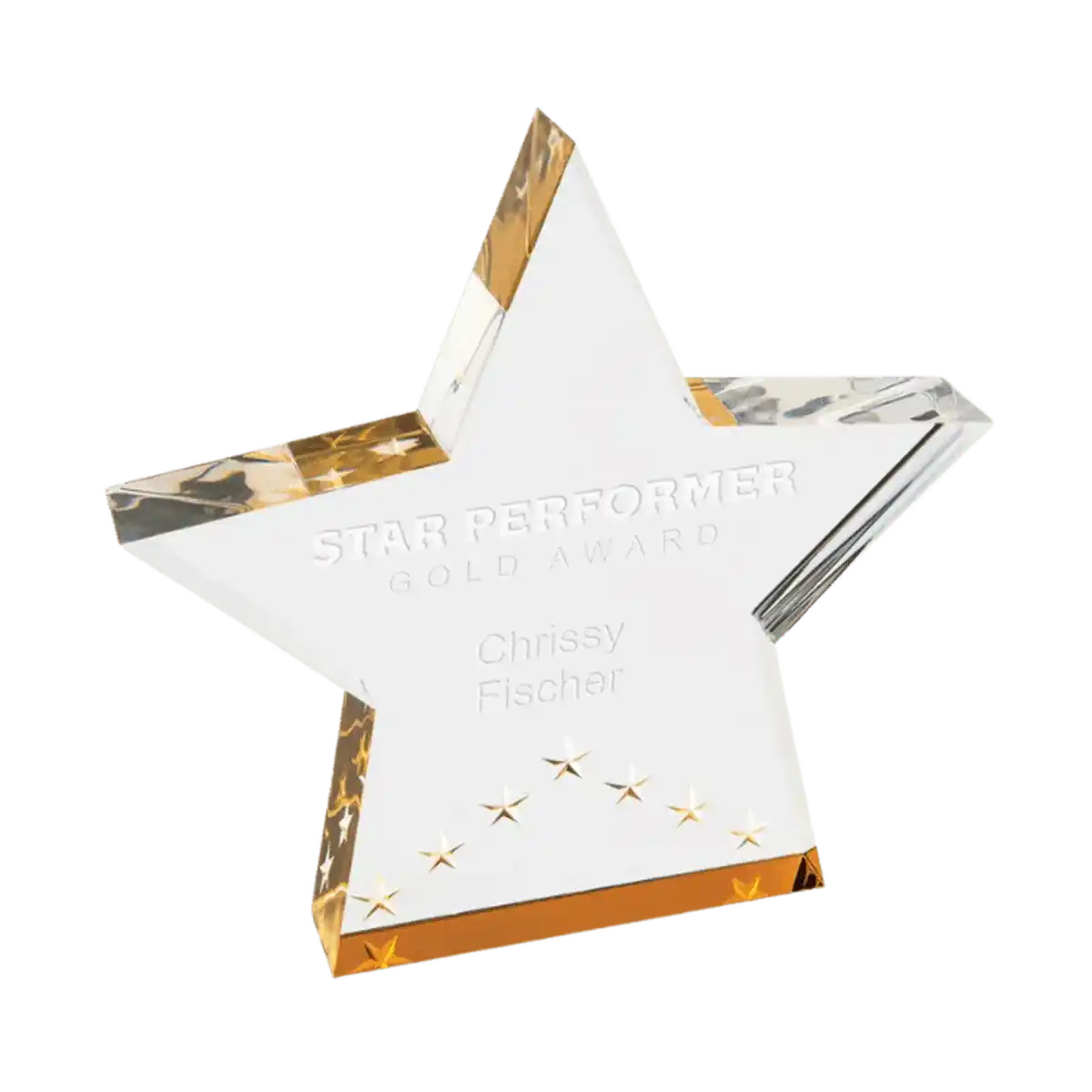 Color Edge Star Acrylic Performance Award - Self-Standing in 3 Colors Blue / 5"