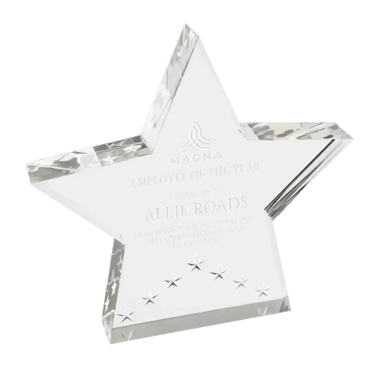 Color Edge Star Acrylic Performance Award - Self-Standing in 3 Colors Blue / 5"