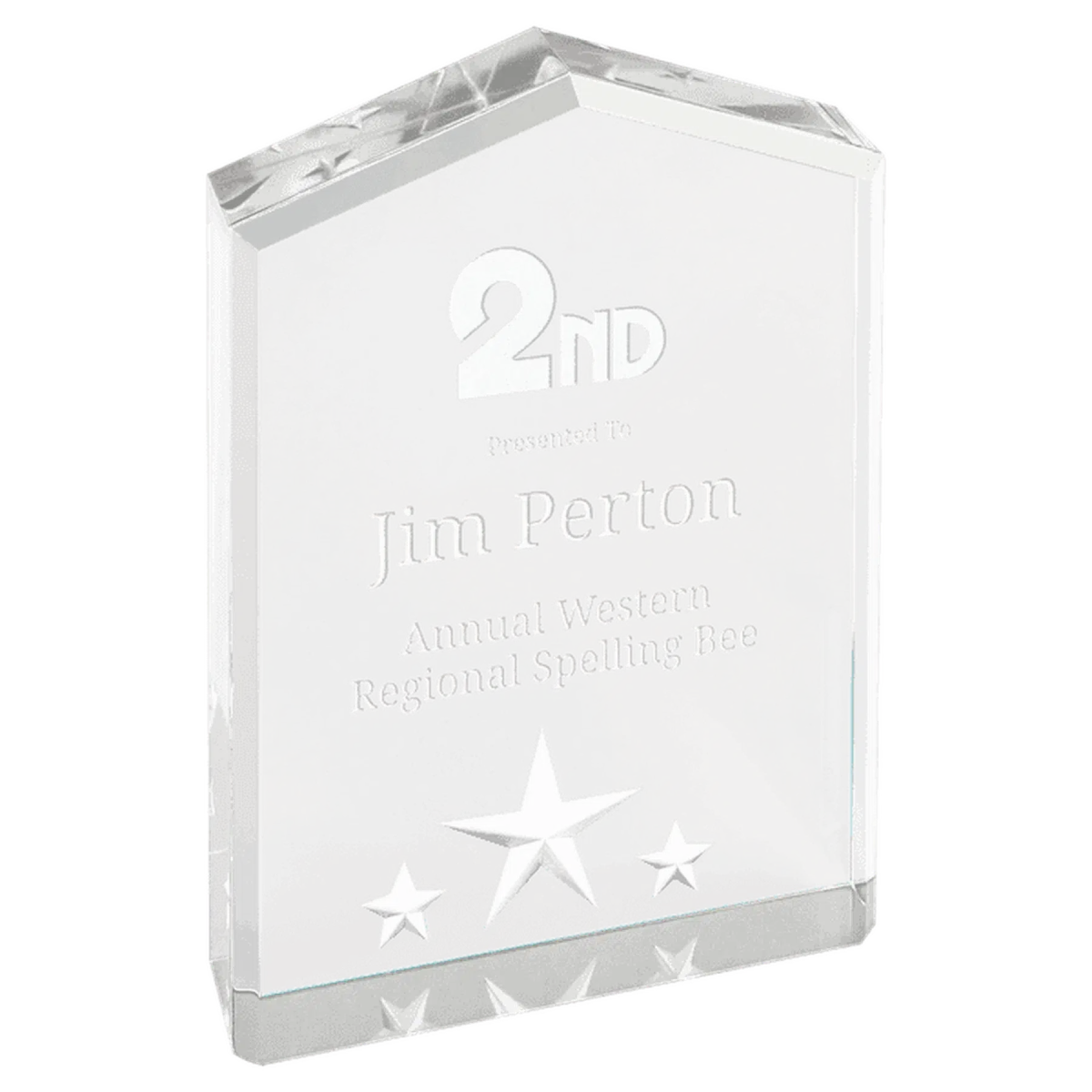 Star Point Acrylic Award with Star Embellishments and Color Accents Blue / 5"