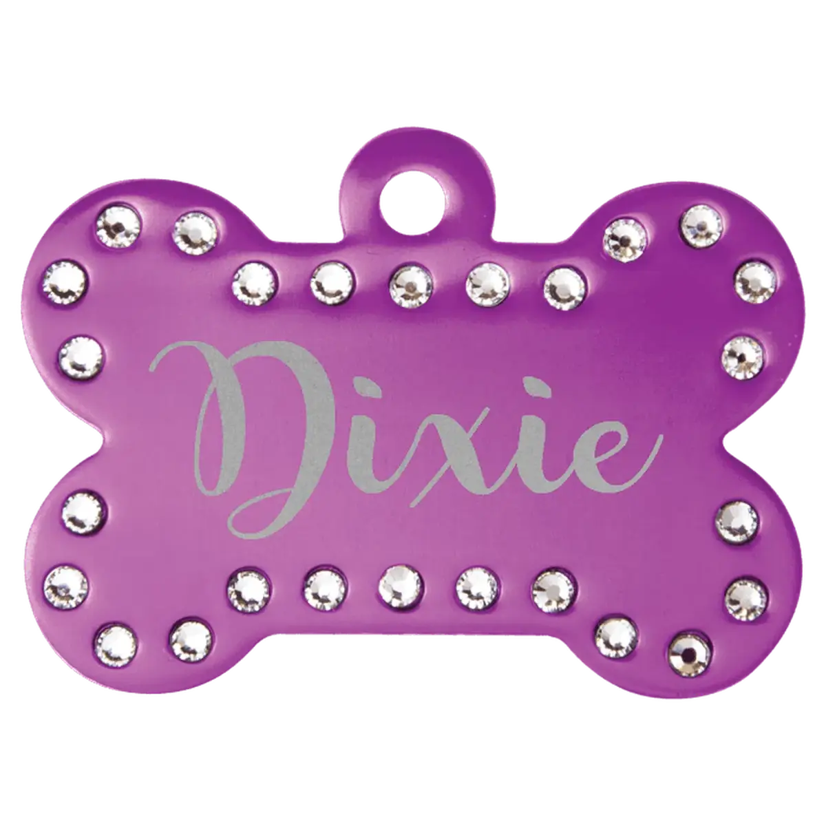 Swarovski Bling Pet Tags (Various Colors) Purple