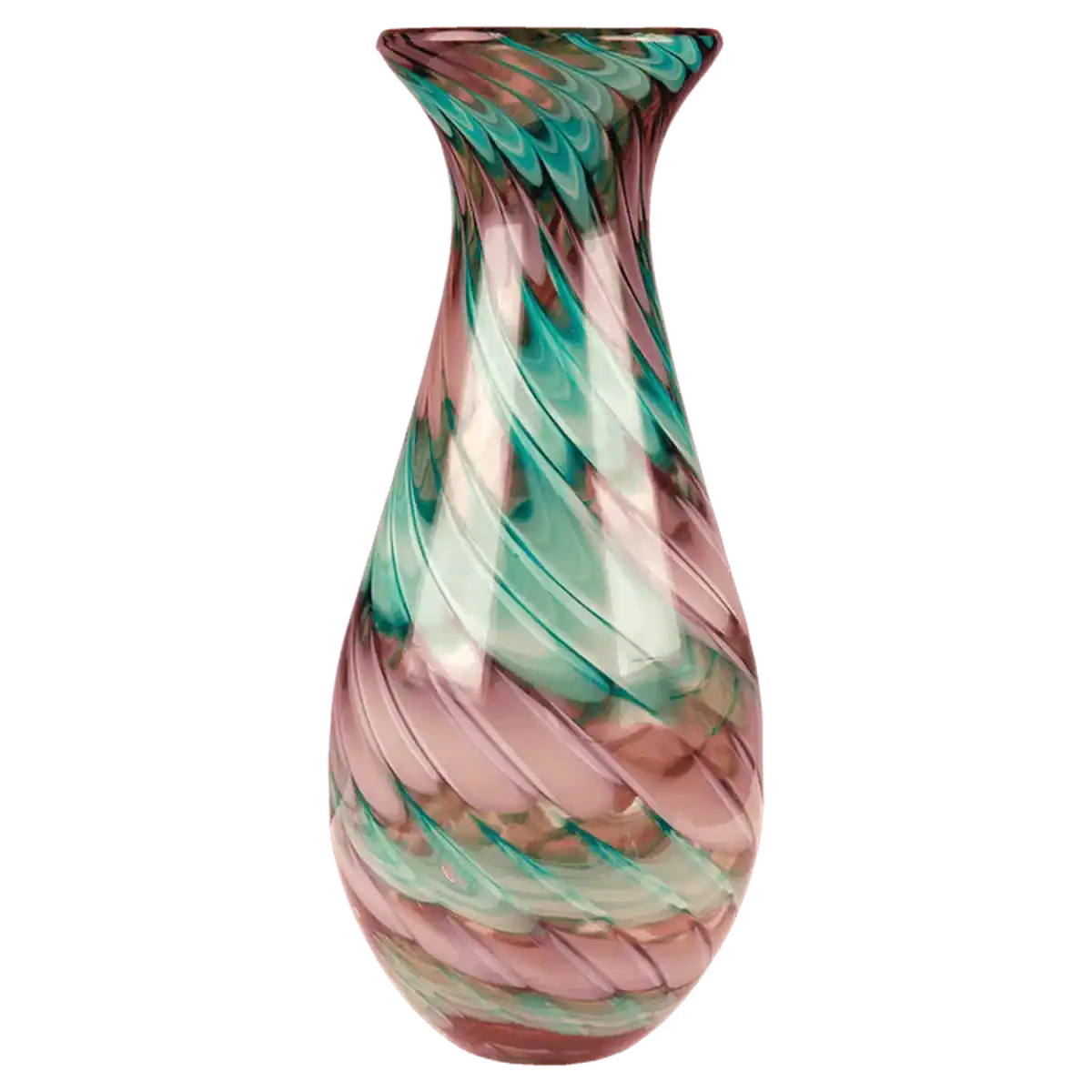 Swirl Art Glass Vase - Hand-Blown Glass for Awards and Decor