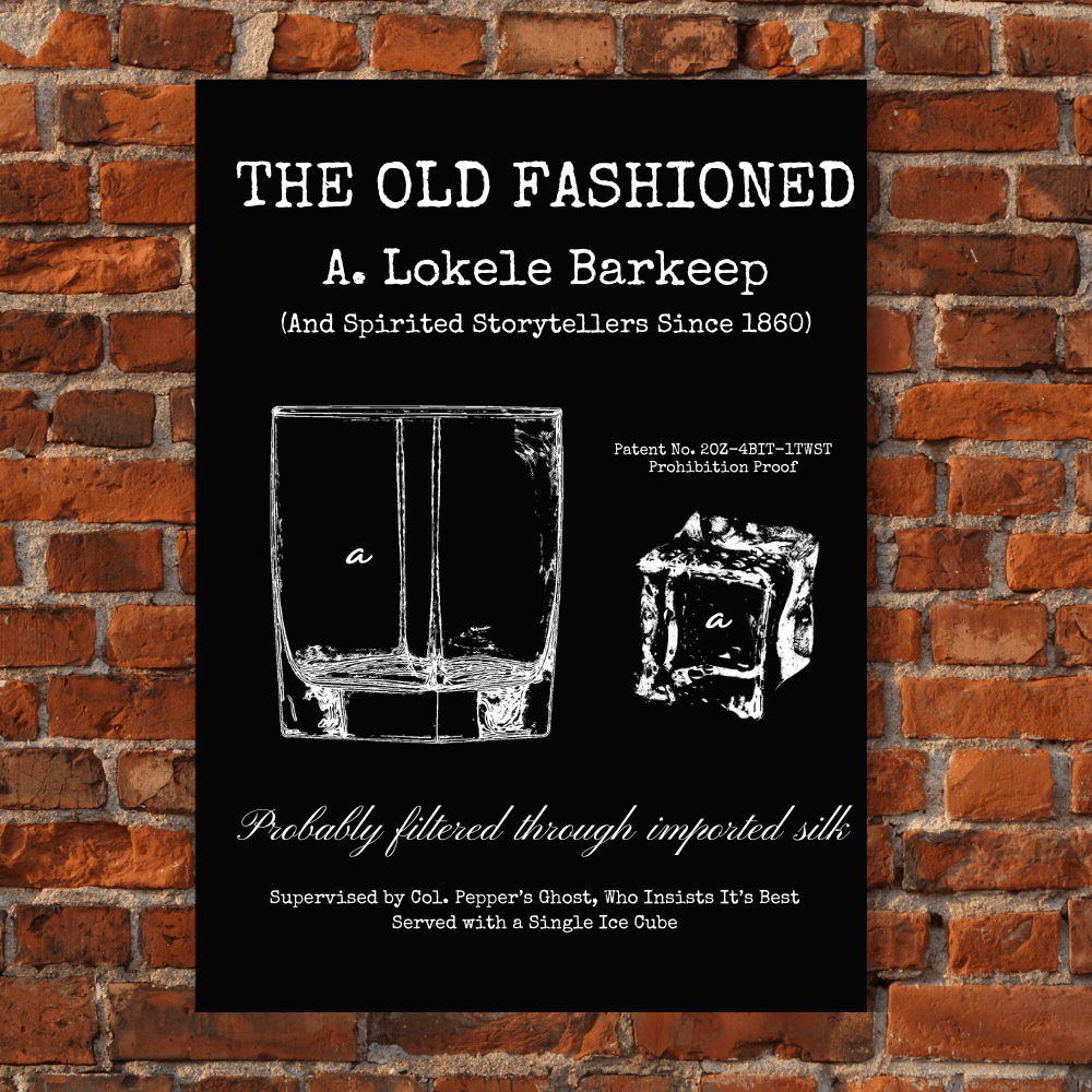 The Old Fashioned Cocktail Engraved Canvas Painting | Bar Humor -
