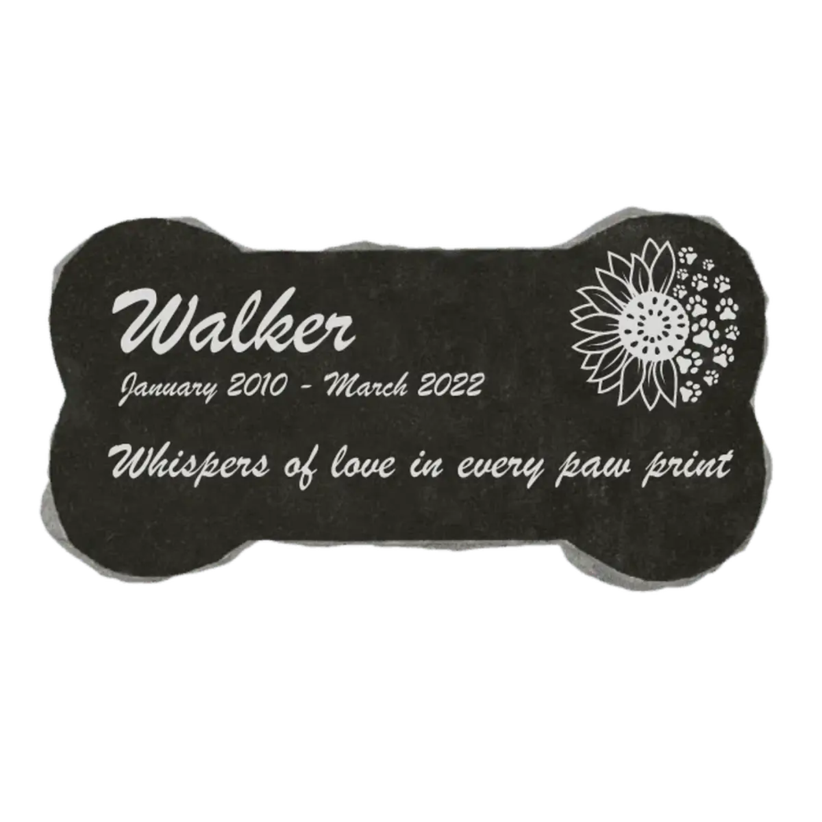 Custom Engraved Granite Pet Memorial Markers - Outdoor Tributes 11" x 6" x 2" / Cat / Black Granite