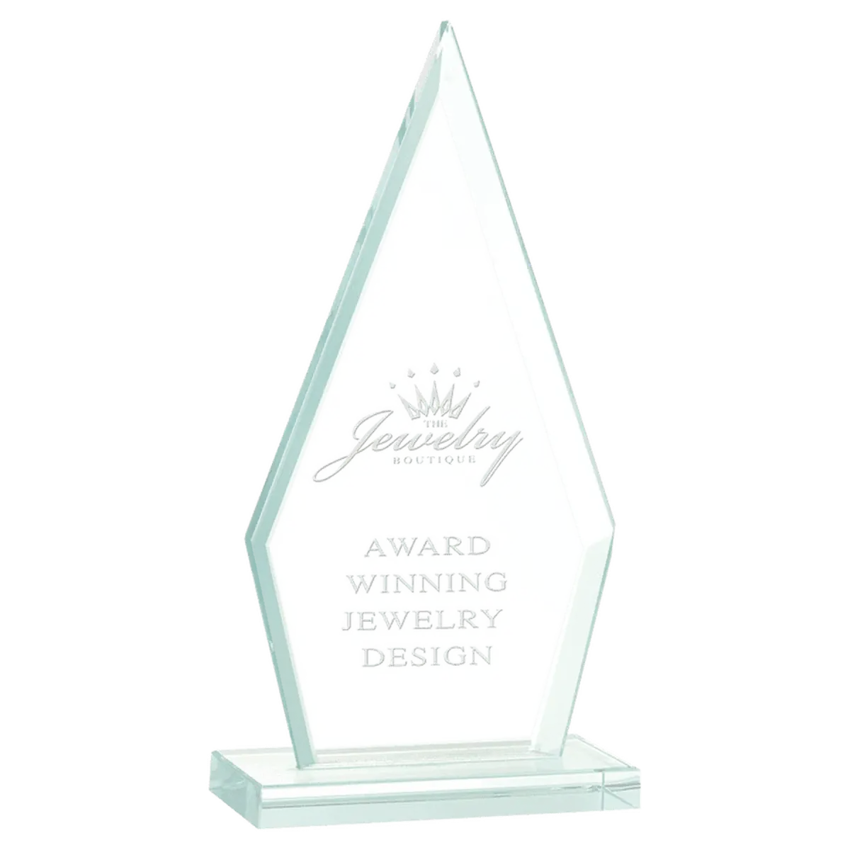 Jade Glass Awards with Beveled Edges and Frosted Etching Octagon / 6" / Jade Glass