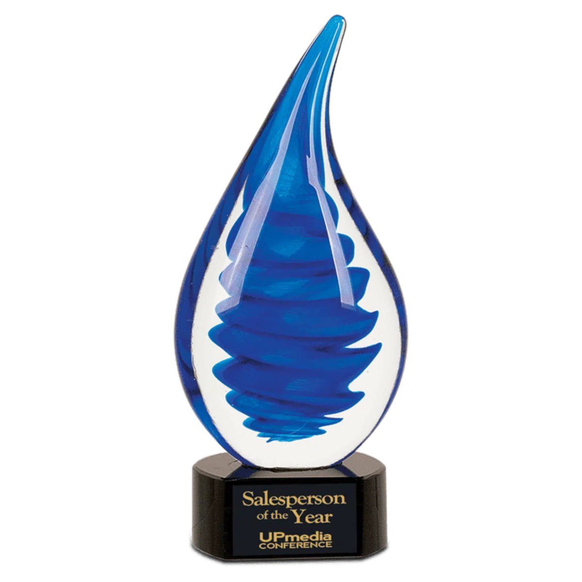 Twist Raindrop Art Glass (Black or Blue) Black Twist / 11 1/4"