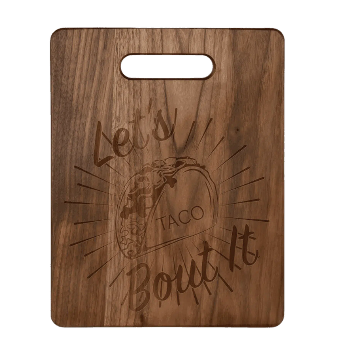 Custom Engraved Walnut Cutting Boards with Paddle Handle 11 1/2" x 8 3/4" / Wide Handle Slot