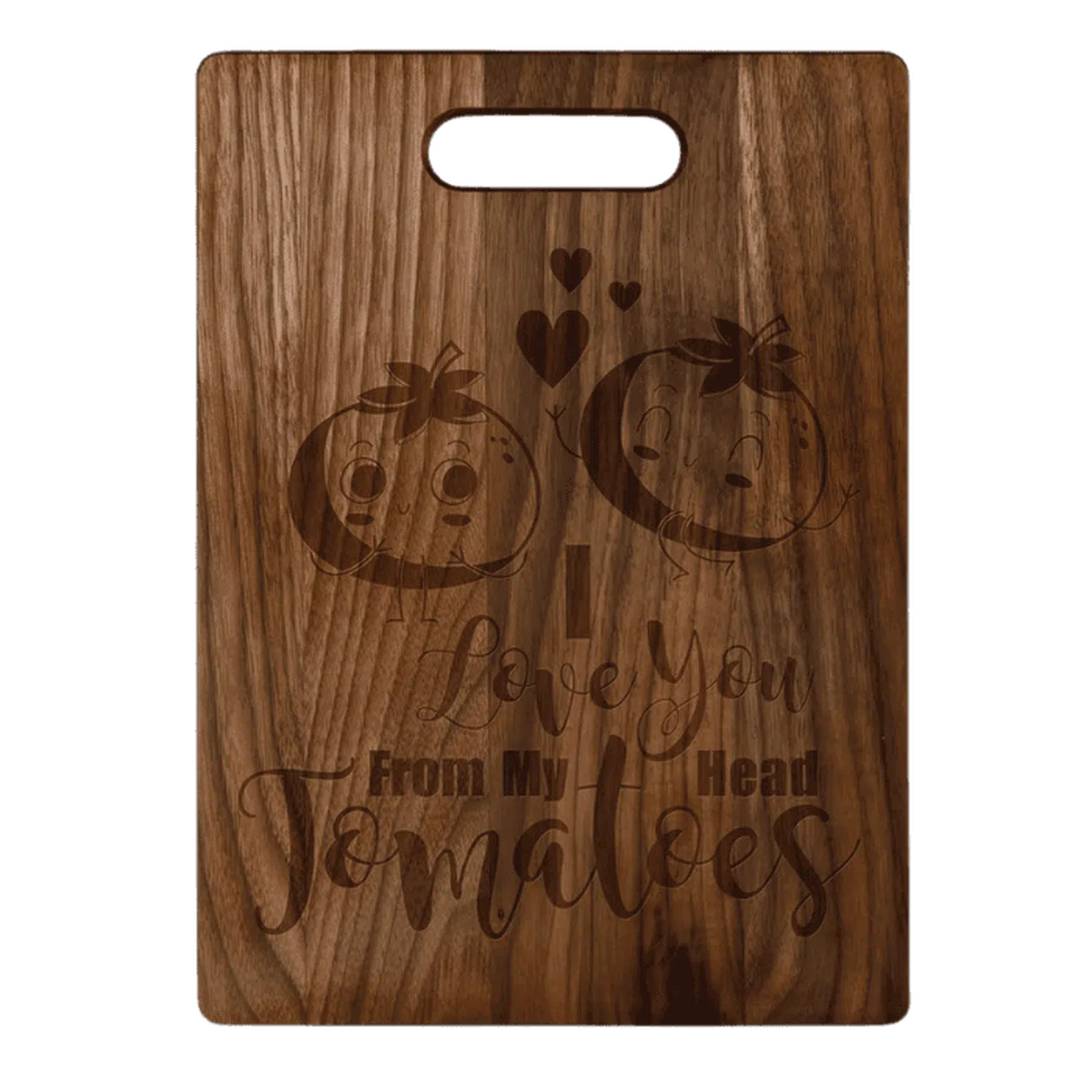 Custom Engraved Walnut Cutting Boards with Paddle Handle 13 3/4" x 9 3/4" / Wide Handle Slot