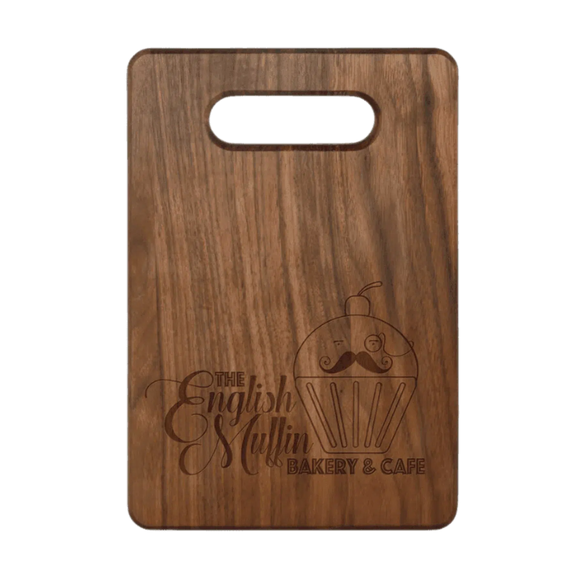 Custom Engraved Walnut Cutting Boards with Paddle Handle 9" x 6" / Wide Handle Slot