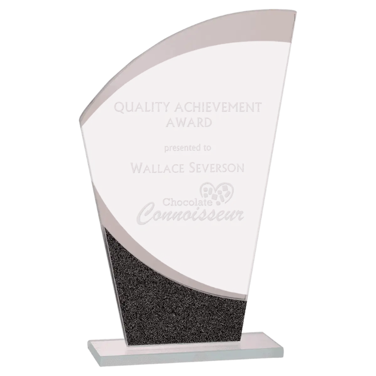 Designer Glass Awards – Personalized Art Deco-Inspired Recognition Wave / 7 1/4" / Designer Glass