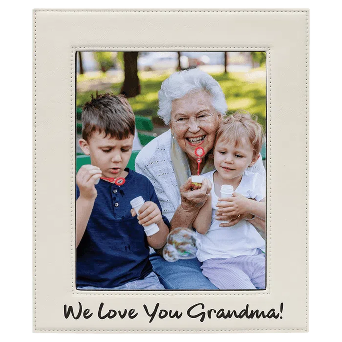 White Leatherette Frame (Various Sizes) 8" x 10"